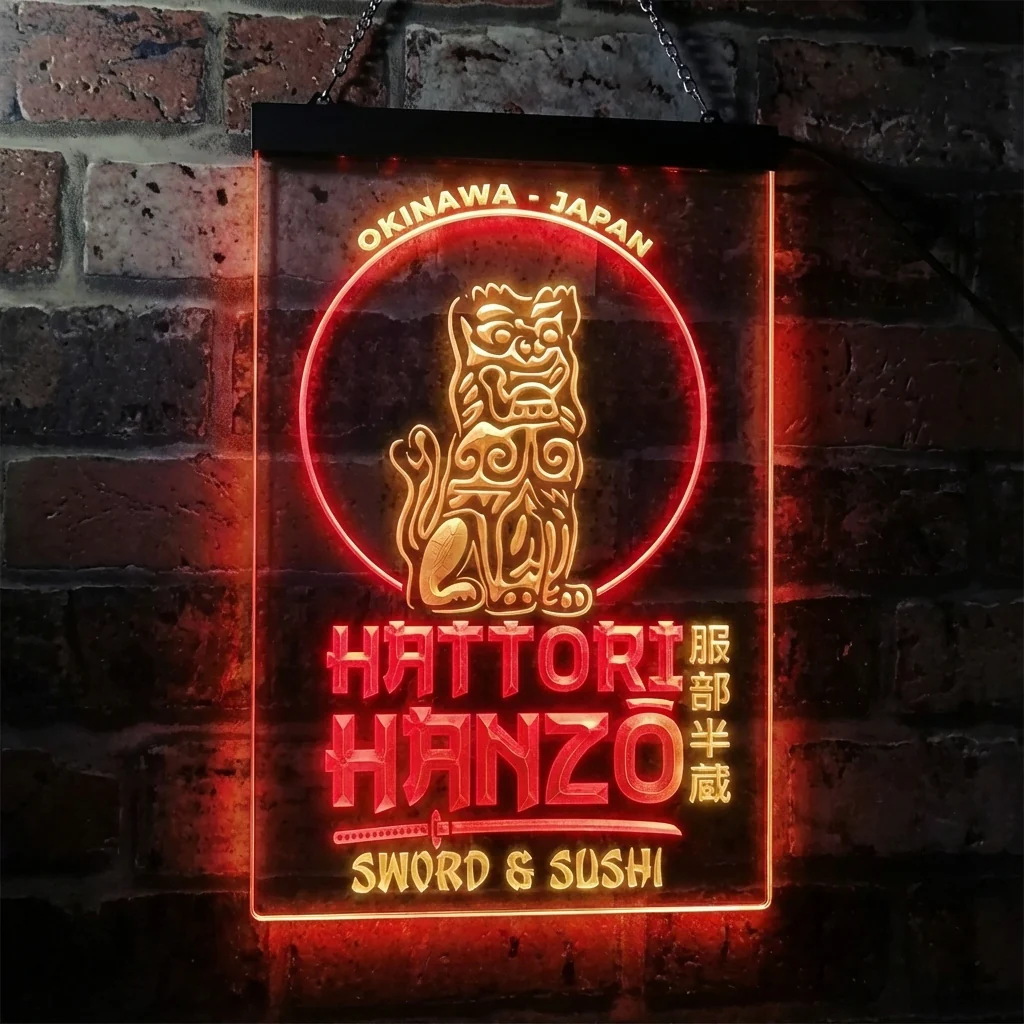 Kill Bill Hattori Hanzo Swords and Sushi Neon LED Sign - Image 3