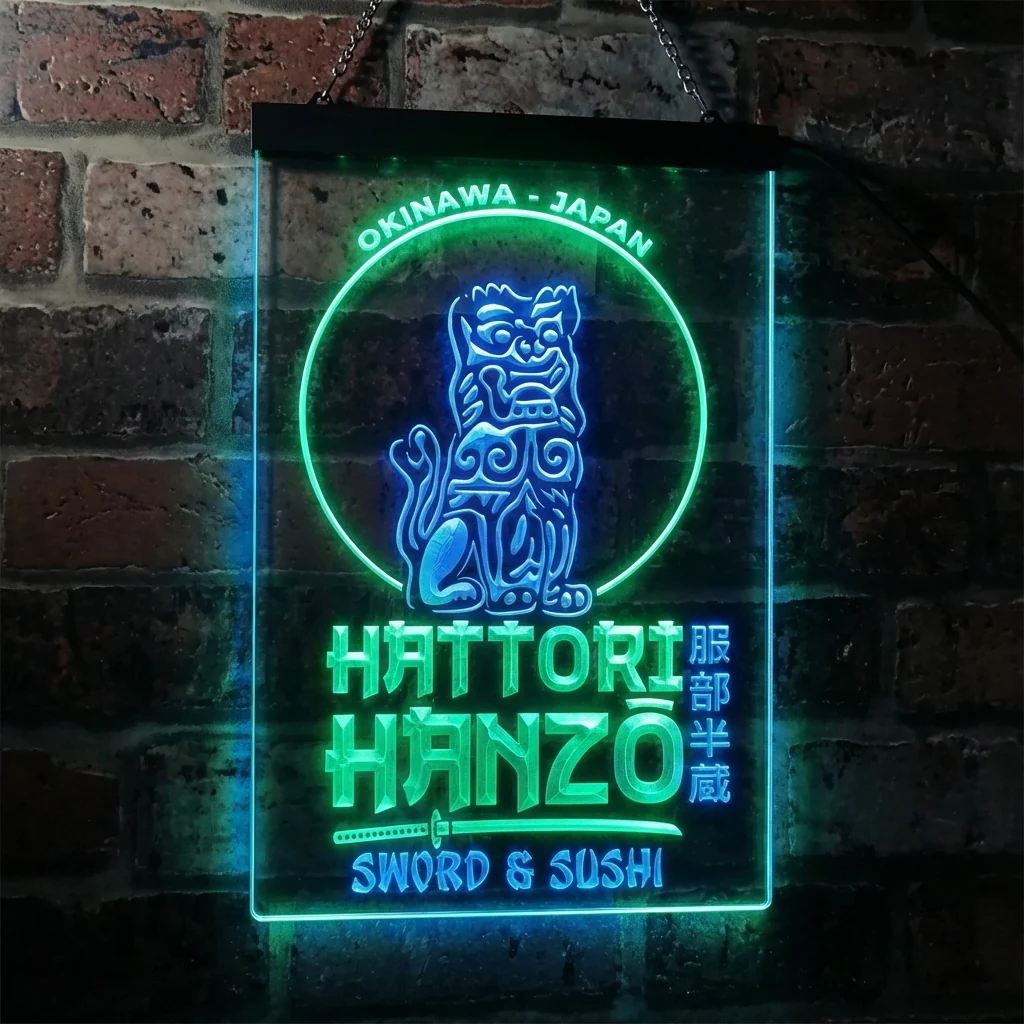 Kill Bill Hattori Hanzo Swords and Sushi Neon LED Sign - Image 4