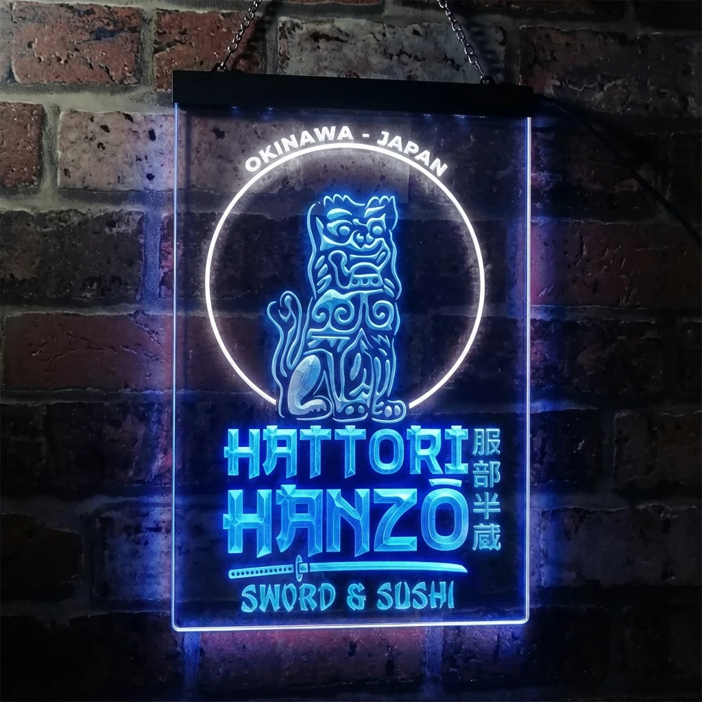 Kill Bill Hattori Hanzo Swords and Sushi Neon LED Sign - Image 9