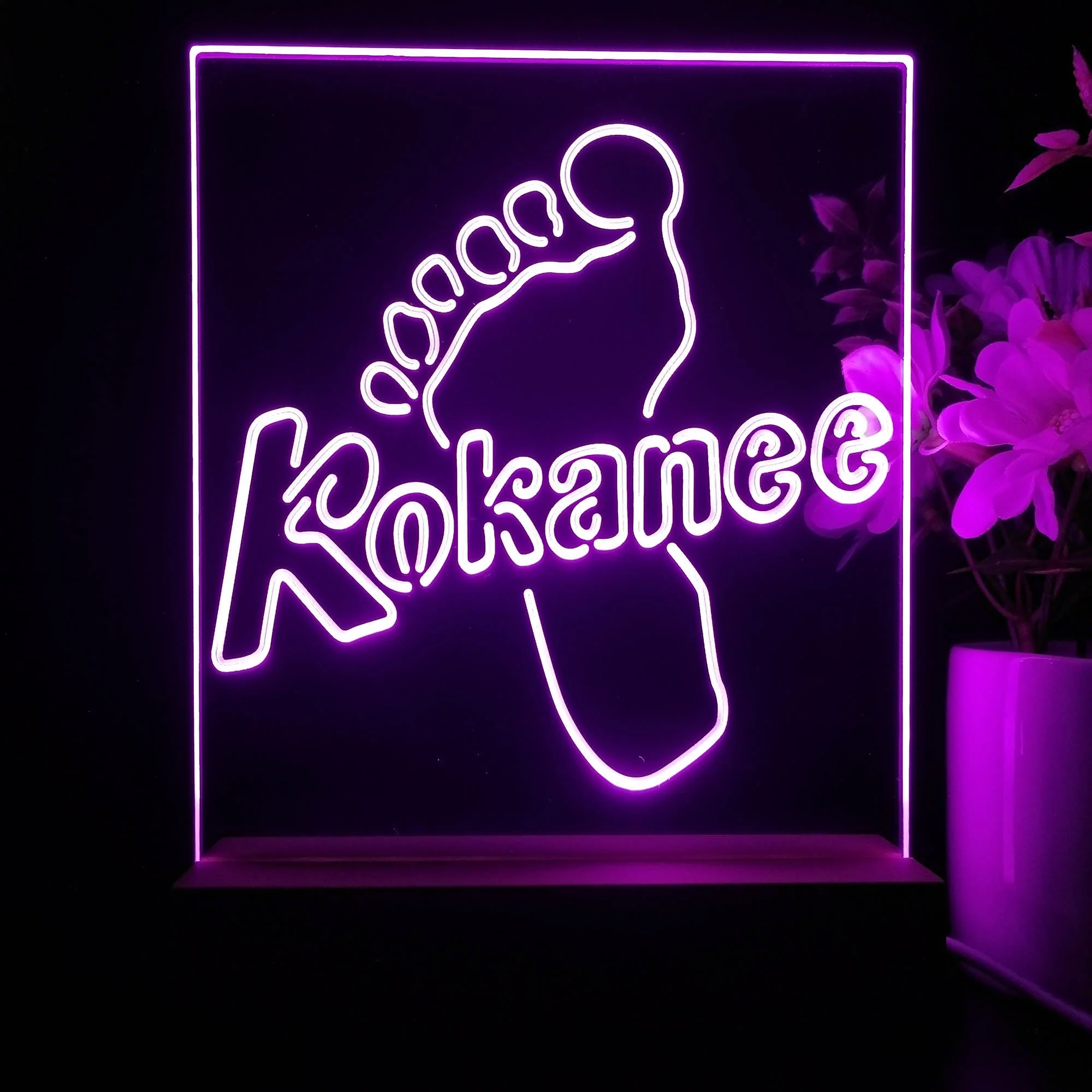Kokanee Foot Man Cave Bar 3D Illusion Night Light Desk Lamp - Image 3