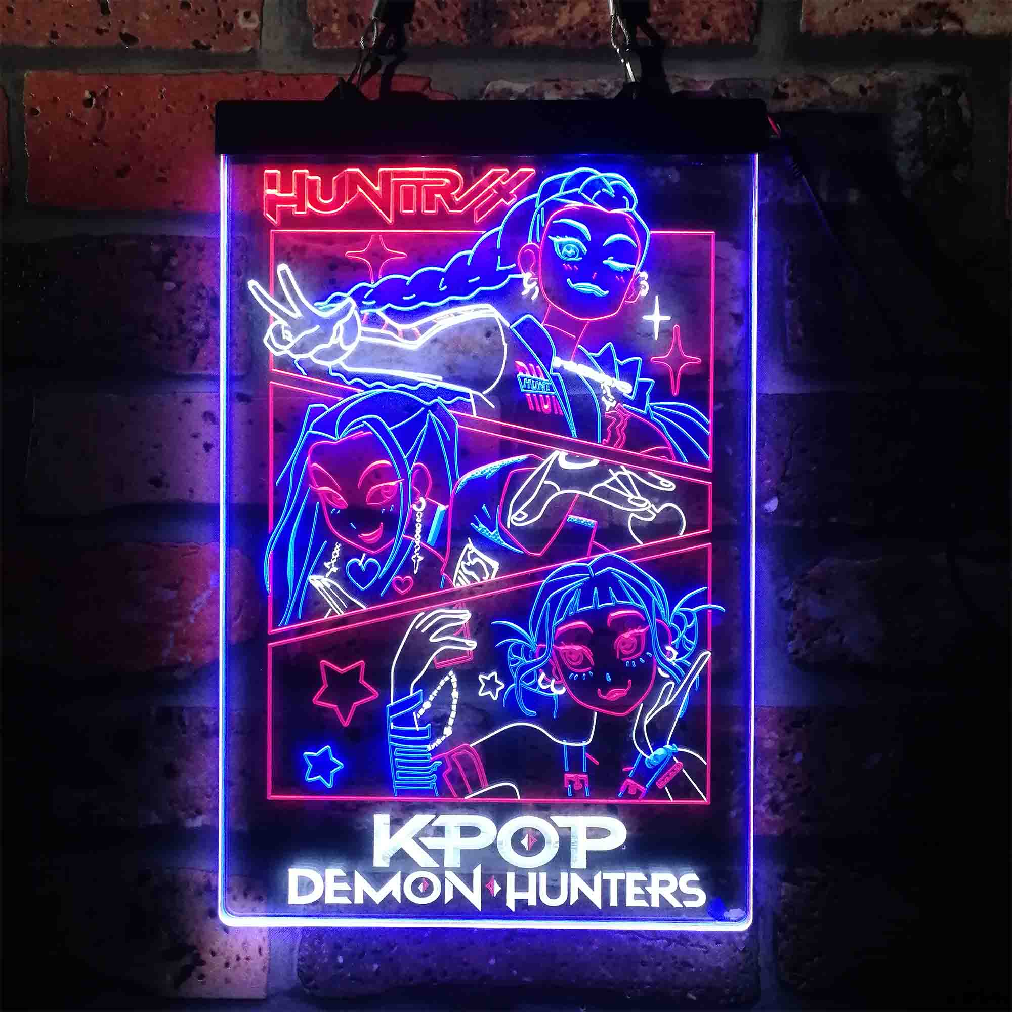 Kpop Demon Hunters Huntrix Neon LED Sign 3 Colors - Image 4