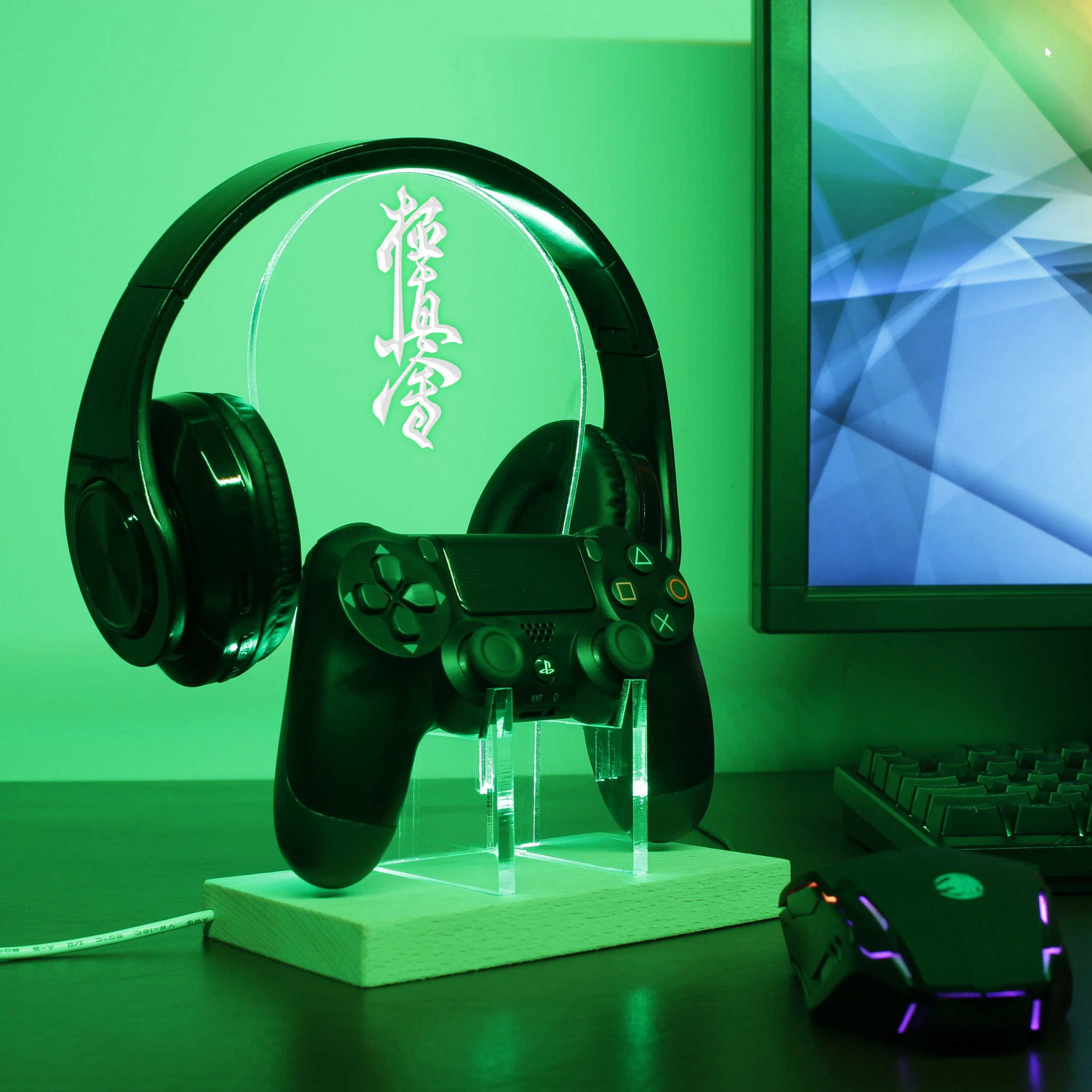 Kyokushin Karate Dojo LED Gaming Headset Controller Stand