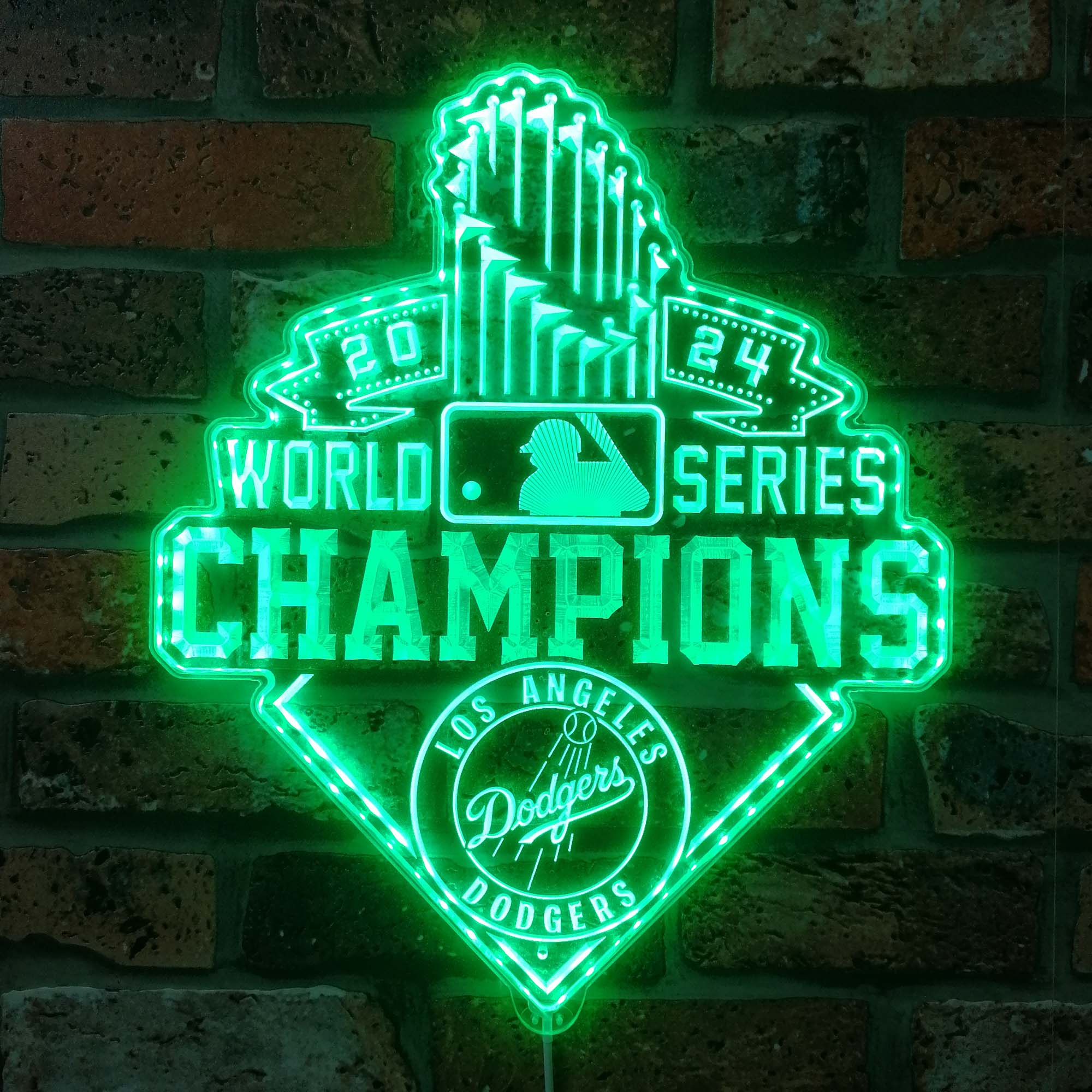 LA Dodgers Champions 2024 Neon LED Sign with Dynamic RGB Colors - Image 6