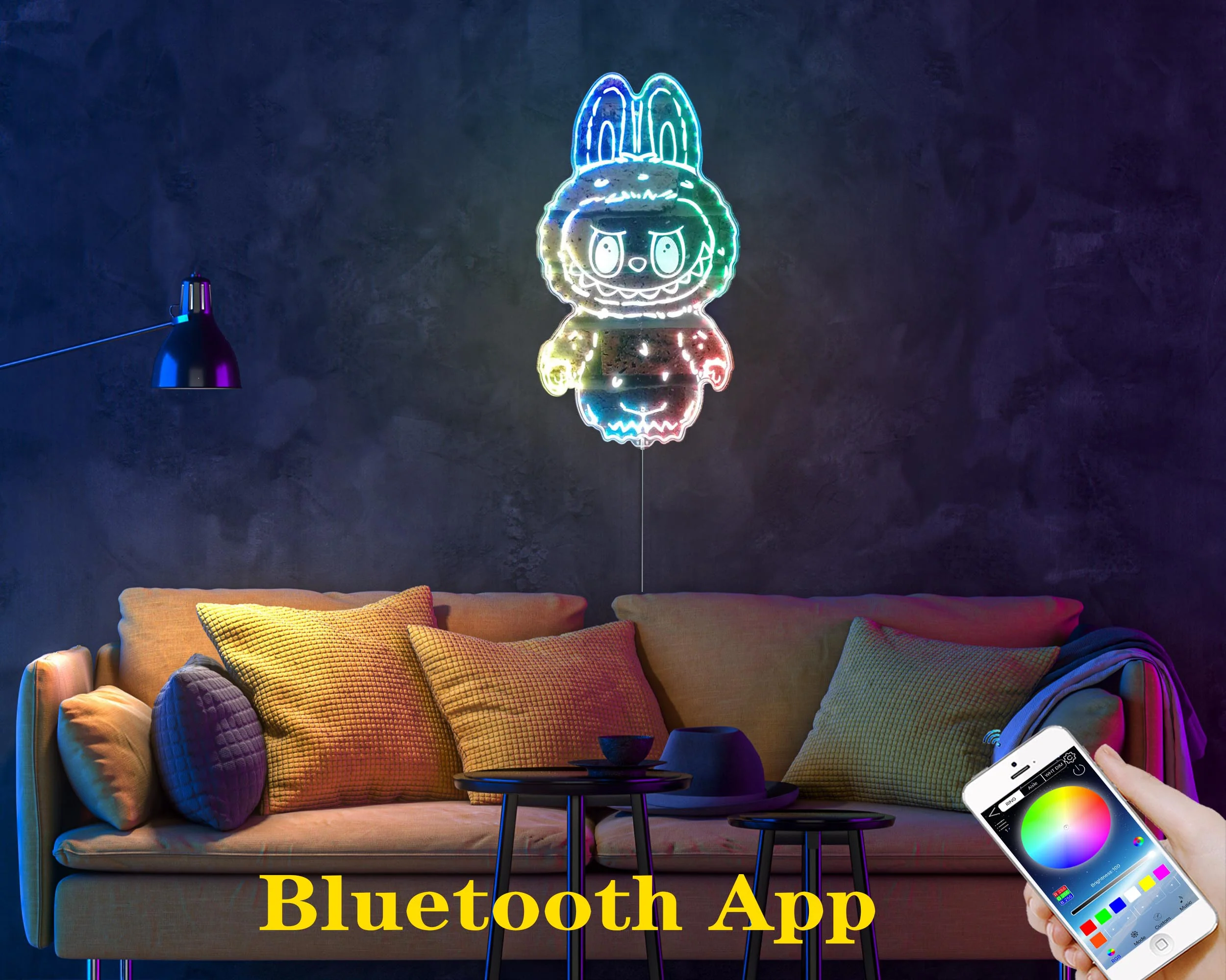 Labubu Monster Neon LED Sign with Dynamic RGB Colors - Image 7