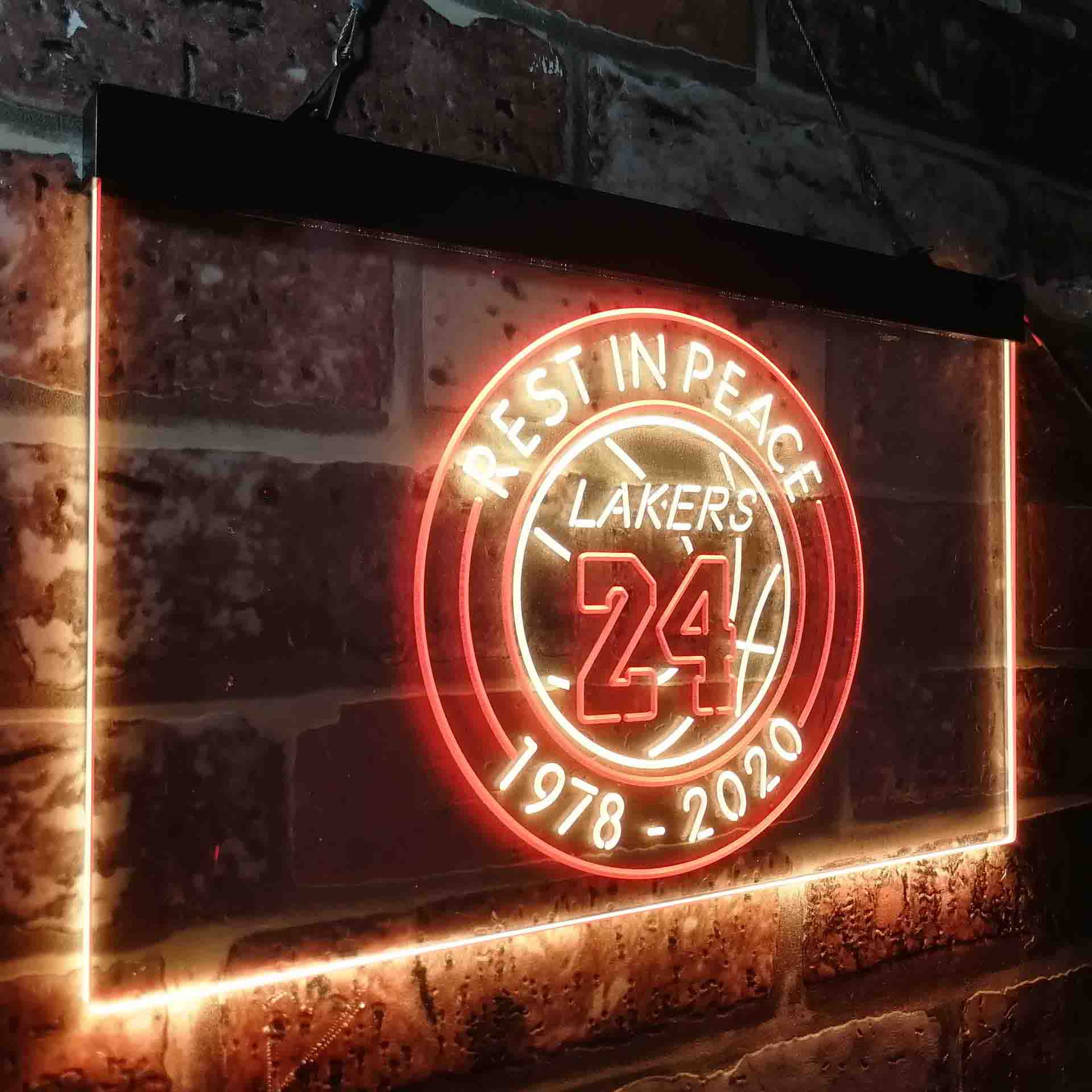 Lakers 24 Rest in Peace 1978-2020 Neon-Like LED Sign - Image 16