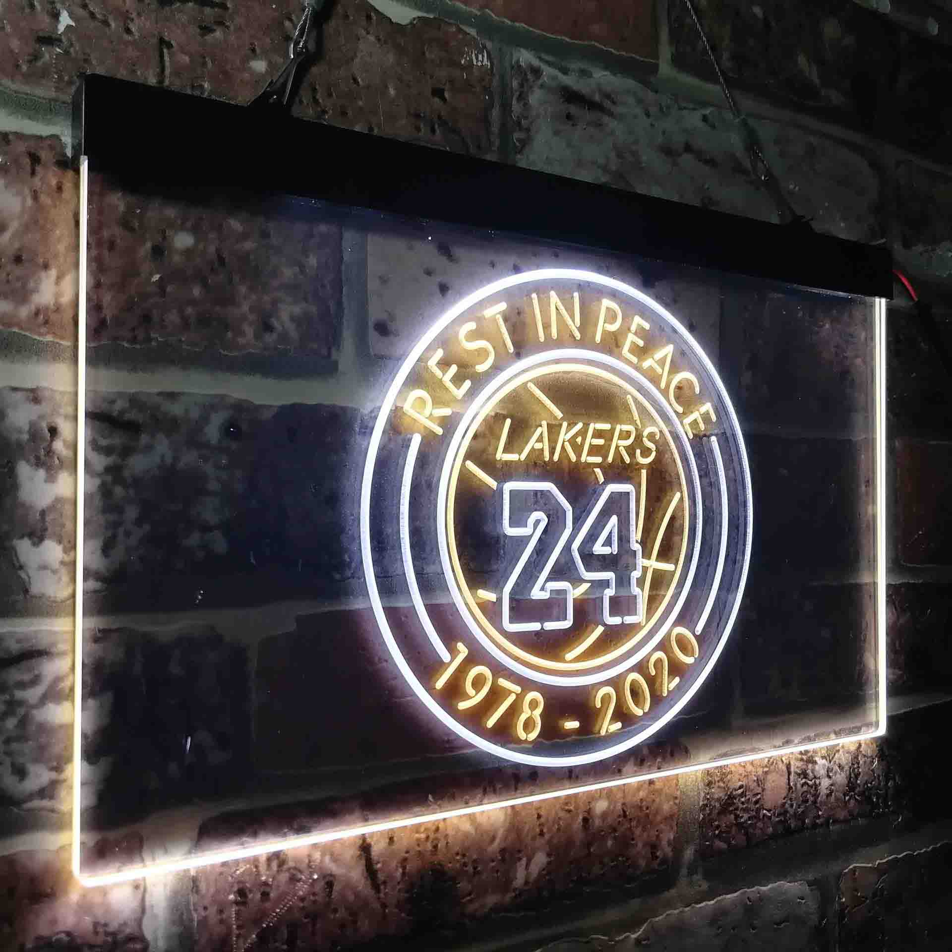 Lakers 24 Rest in Peace 1978-2020 Neon-Like LED Sign - Image 17