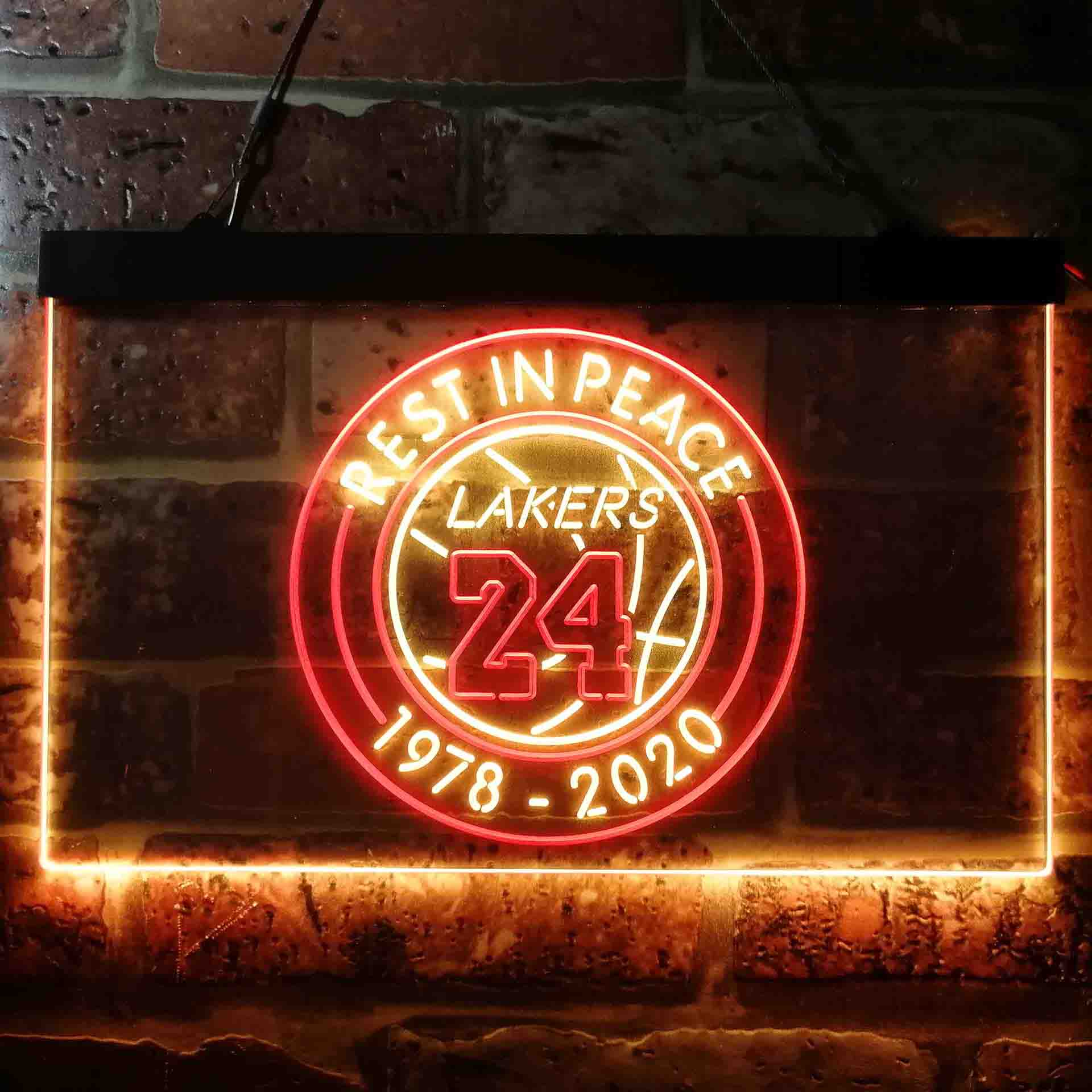 Lakers 24 Rest in Peace 1978-2020 Neon-Like LED Sign - Image 3