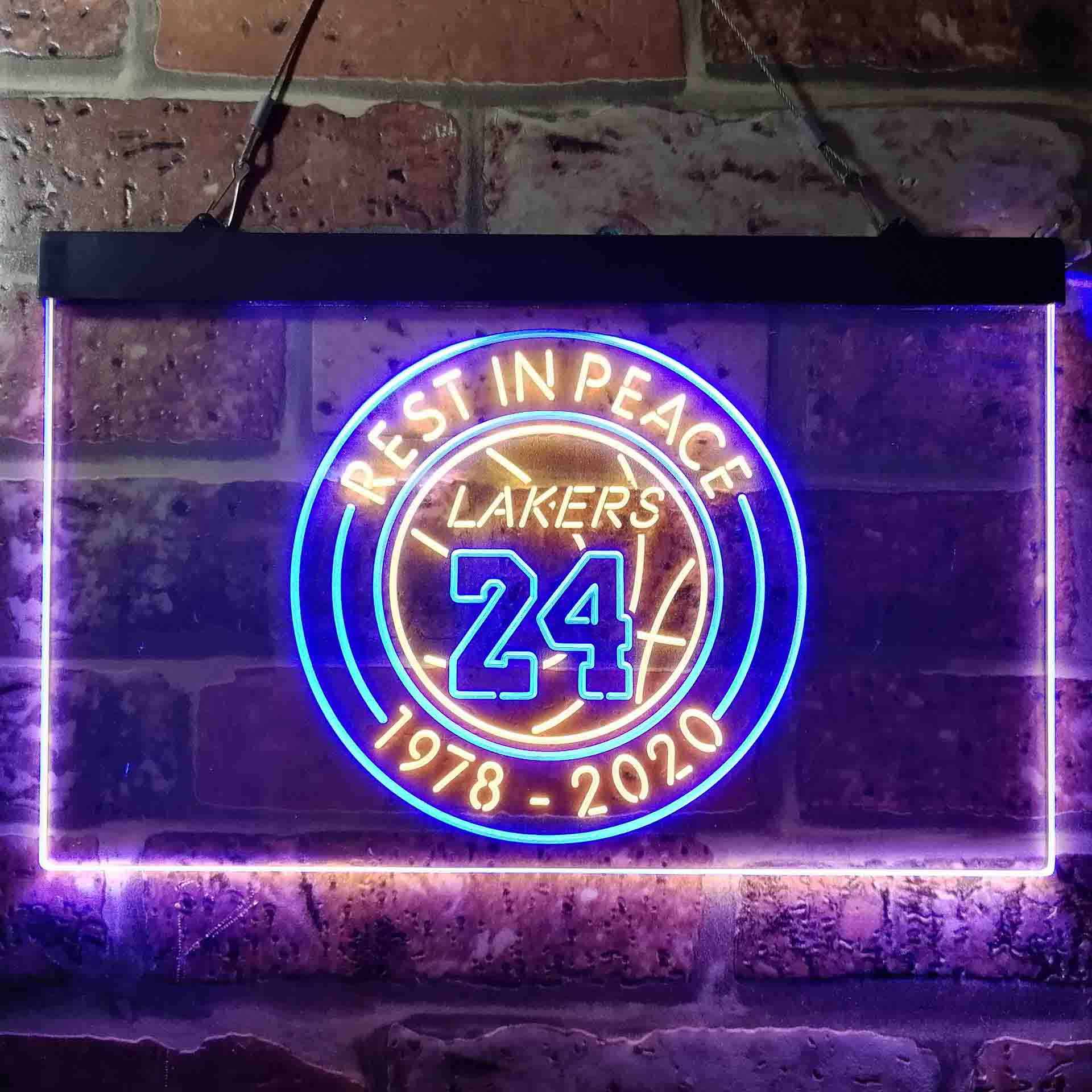 Lakers 24 Rest in Peace 1978-2020 Neon-Like LED Sign - Image 7