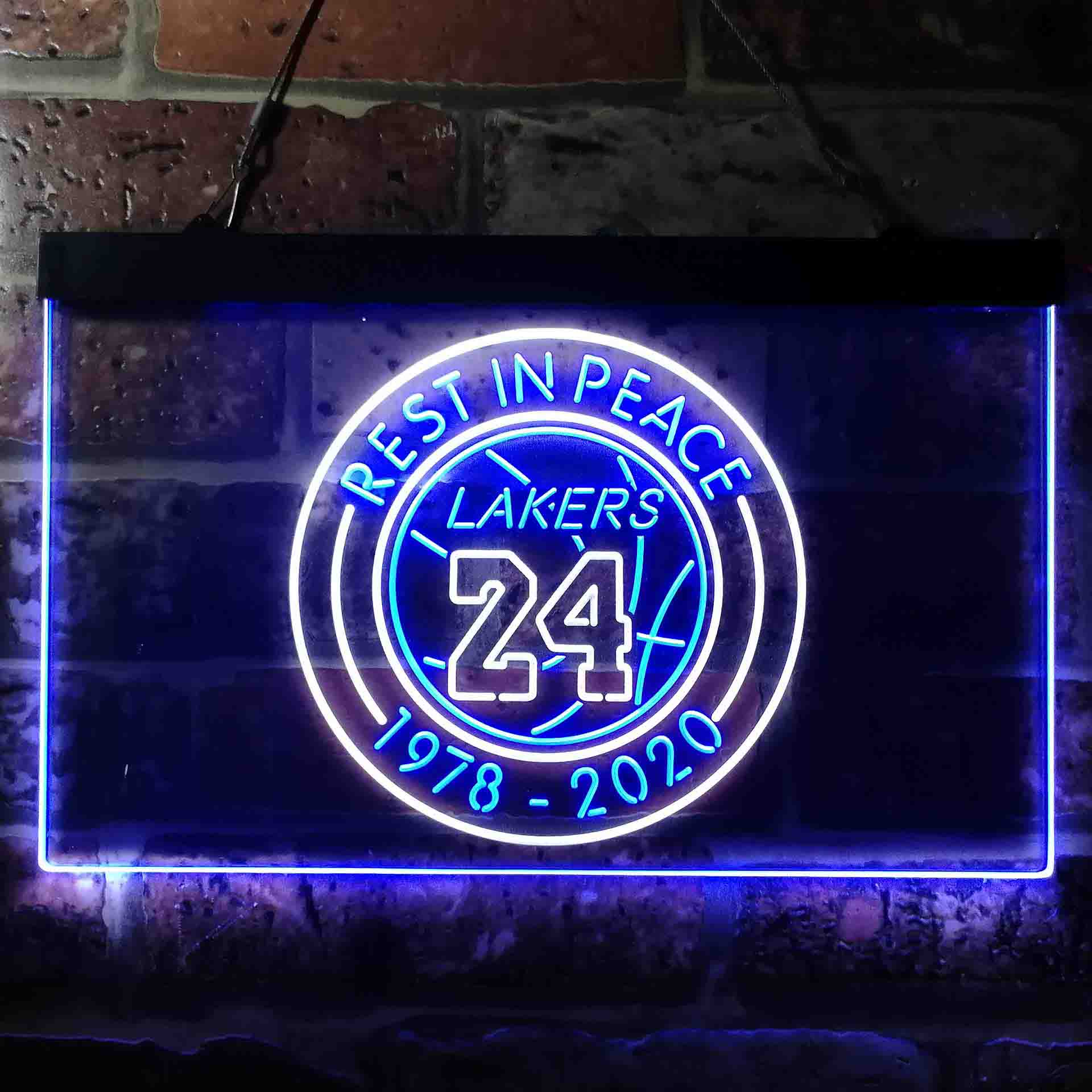 Lakers 24 Rest in Peace 1978-2020 Neon-Like LED Sign - Image 8