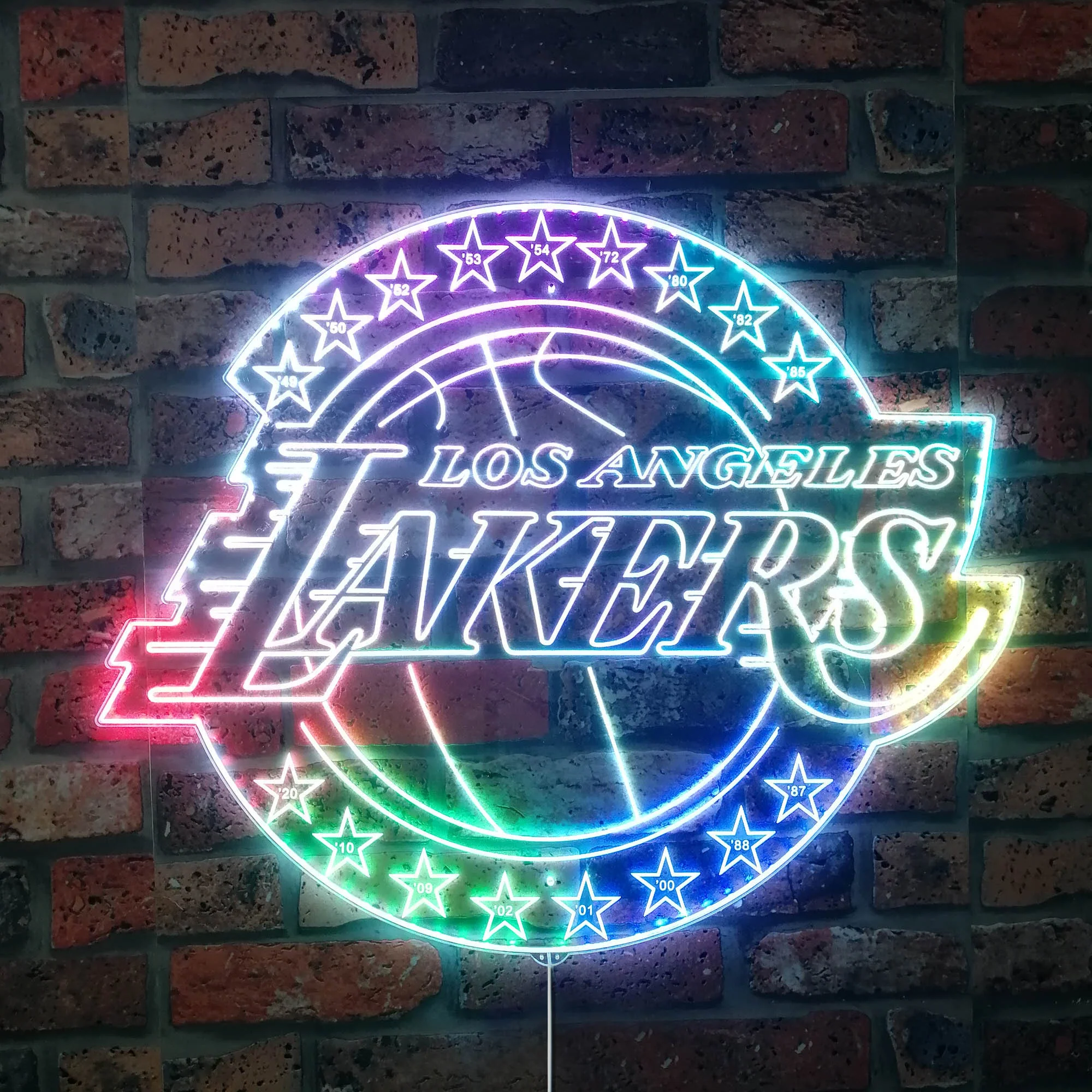 NBA Los Angeles Lakers Neon LED Sign with Dynamic RGB Colors - Image 3