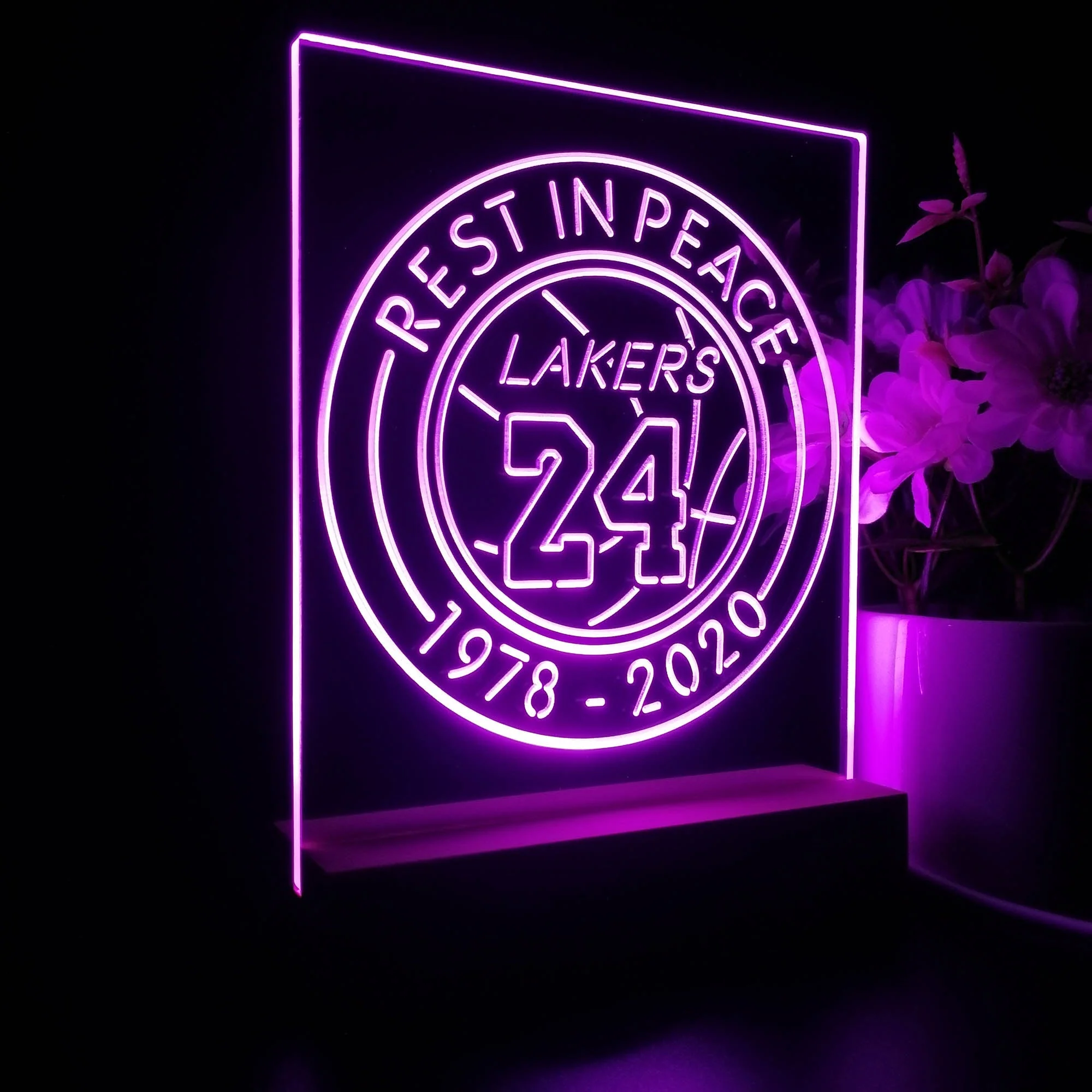 Lakers 24 Kobe Souvenir 3D Illusion Night Light Desk Lamp - Image 6