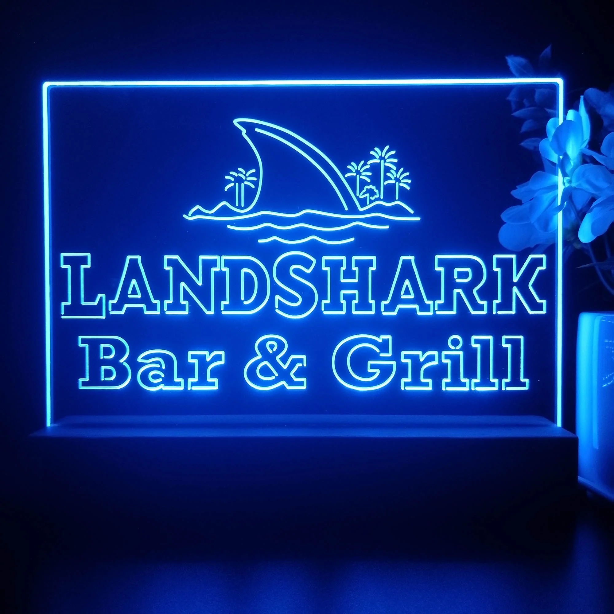 Landshark Bar & Grill Beer Neon Sign Pub Bar Decor Lamp - Image 2