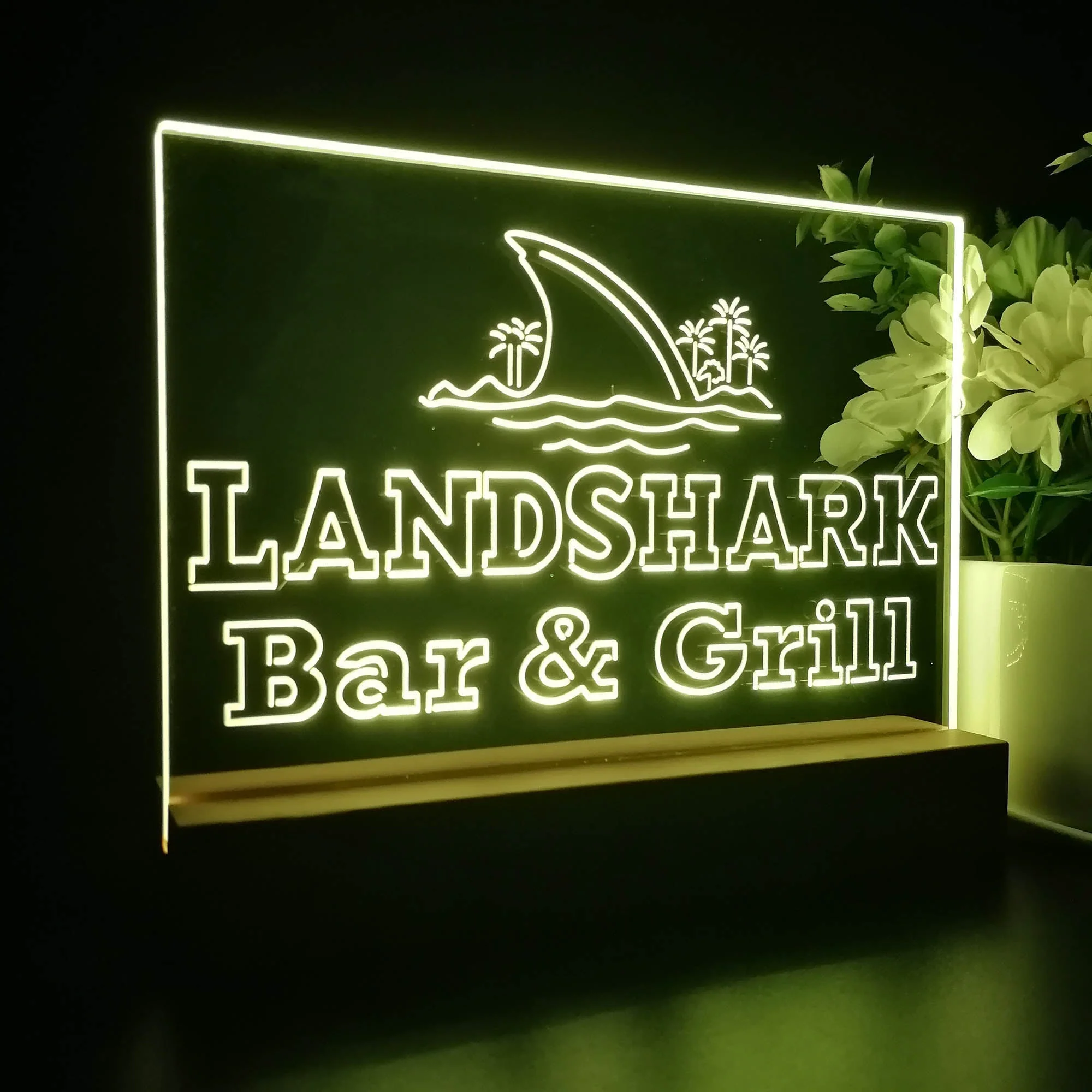 Landshark Bar & Grill Beer Neon Sign Pub Bar Decor Lamp - Image 5
