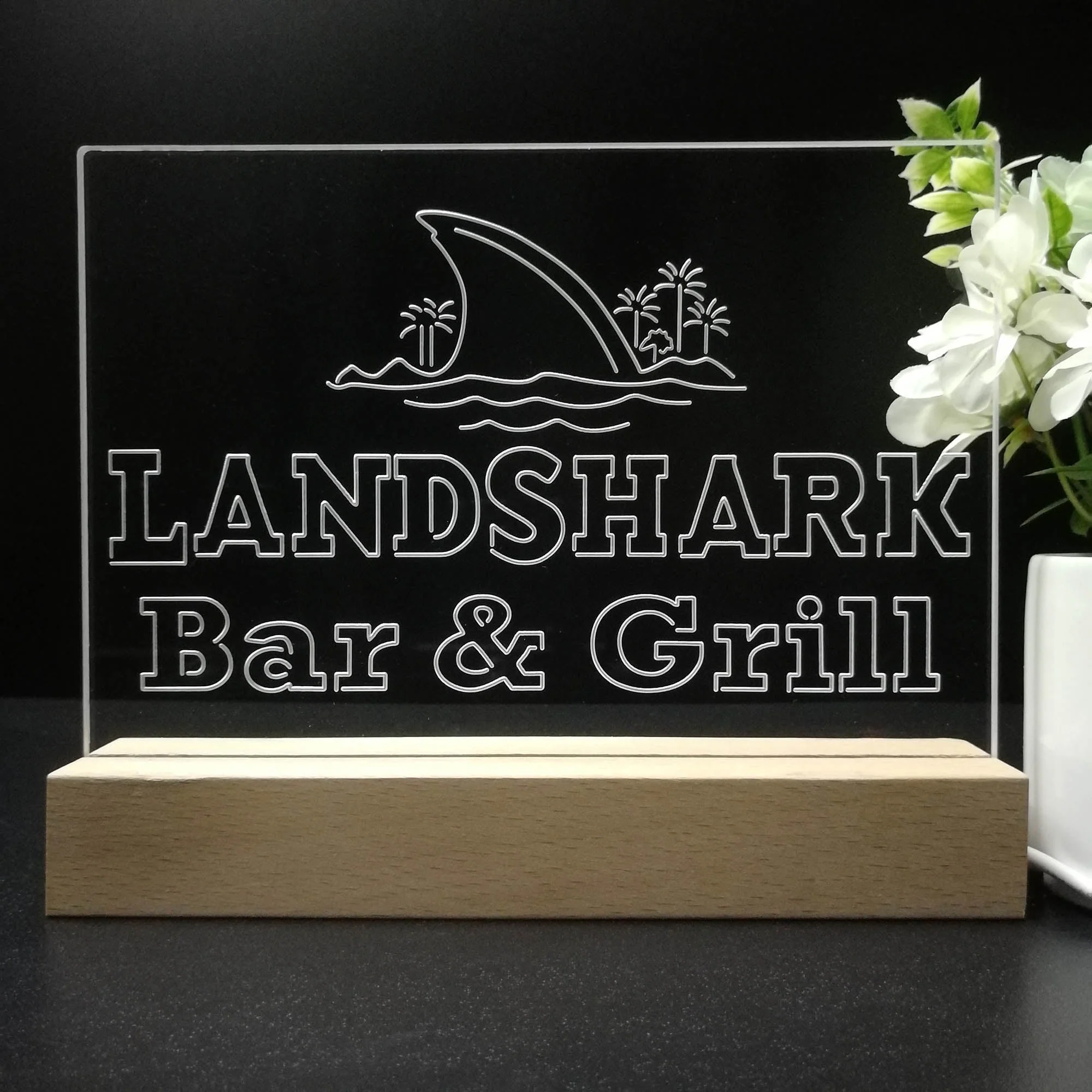 Landshark Bar & Grill Beer Neon Sign Pub Bar Decor Lamp - Image 8