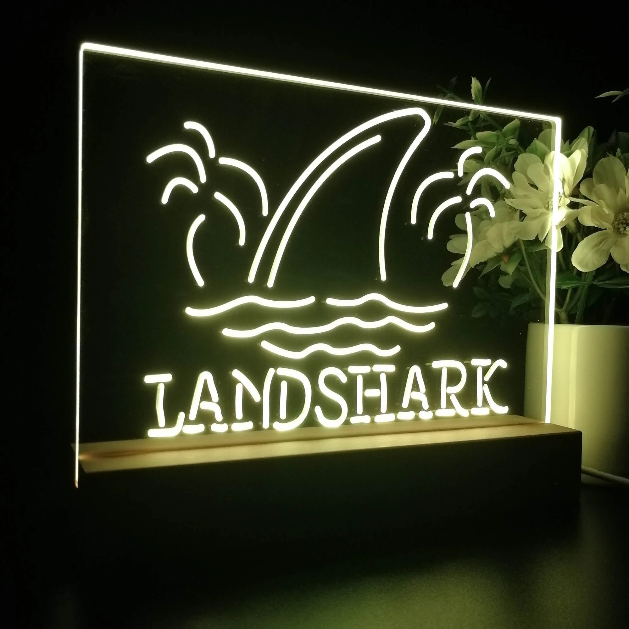 Landshark Palm Tree Island Neon Sign Pub Bar Lamp - Image 6