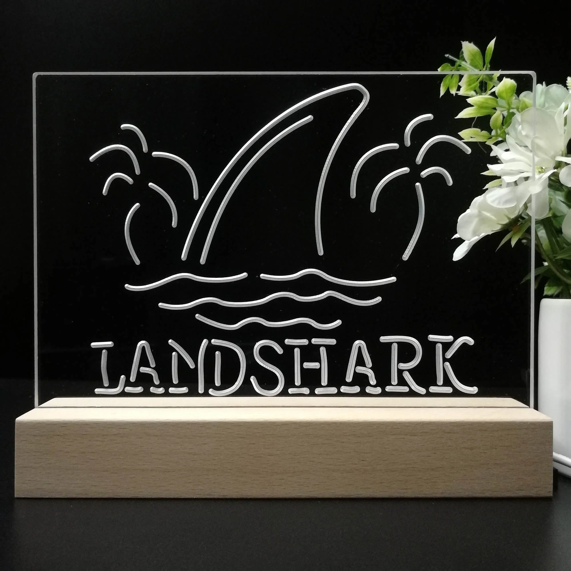 Landshark Palm Tree Island Neon Sign Pub Bar Lamp - Image 8