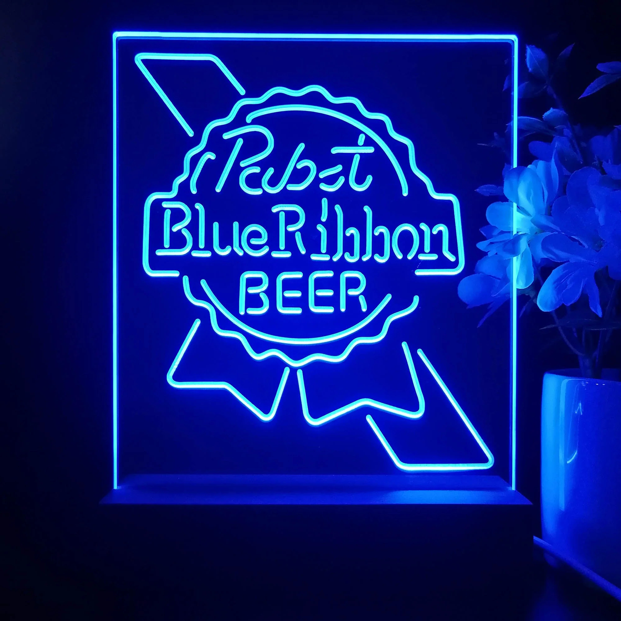 Pabst Blue Ribbon Night Light Neon Pub Bar Lamp
