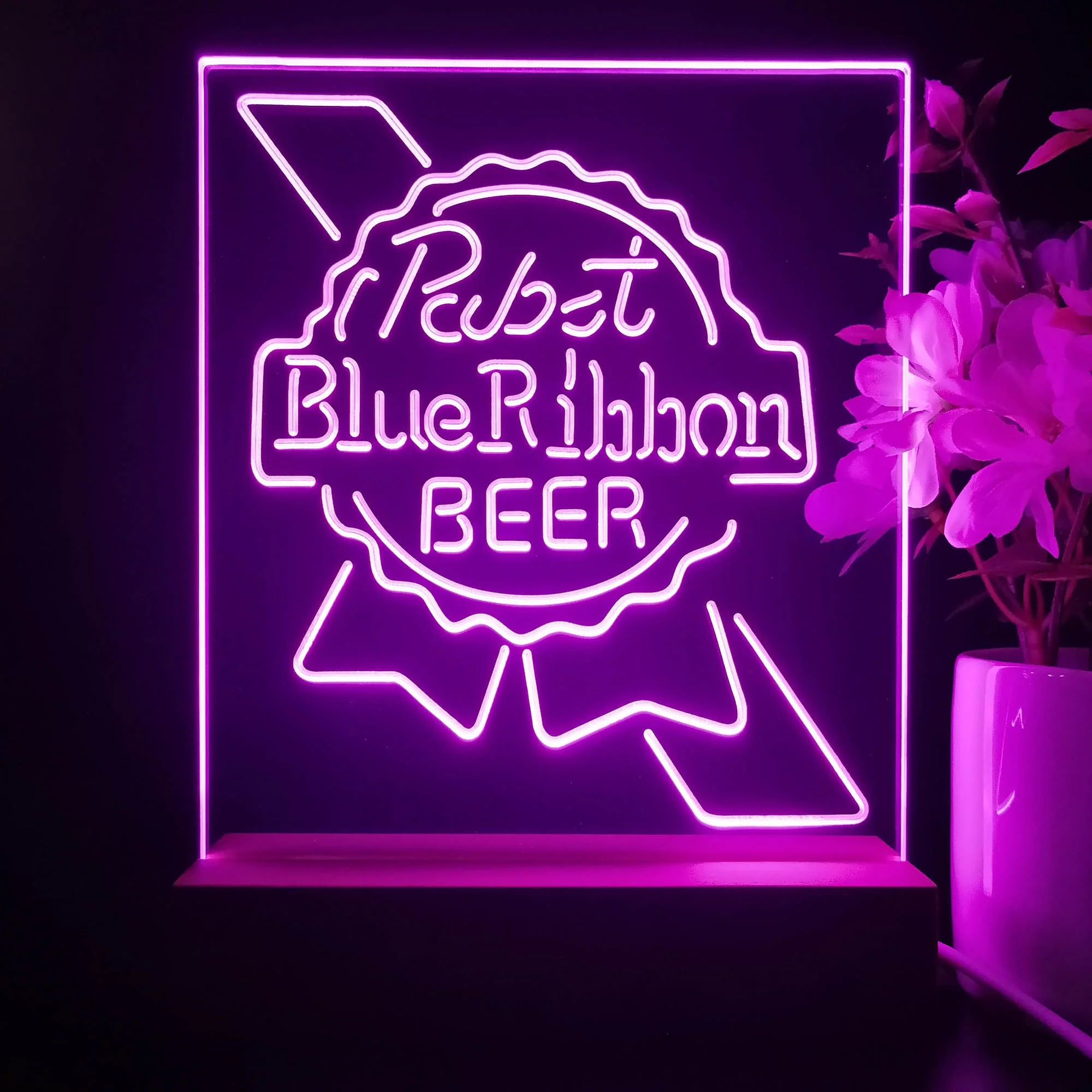 Pabst Blue Ribbon Night Light Neon Pub Bar Lamp - Image 2