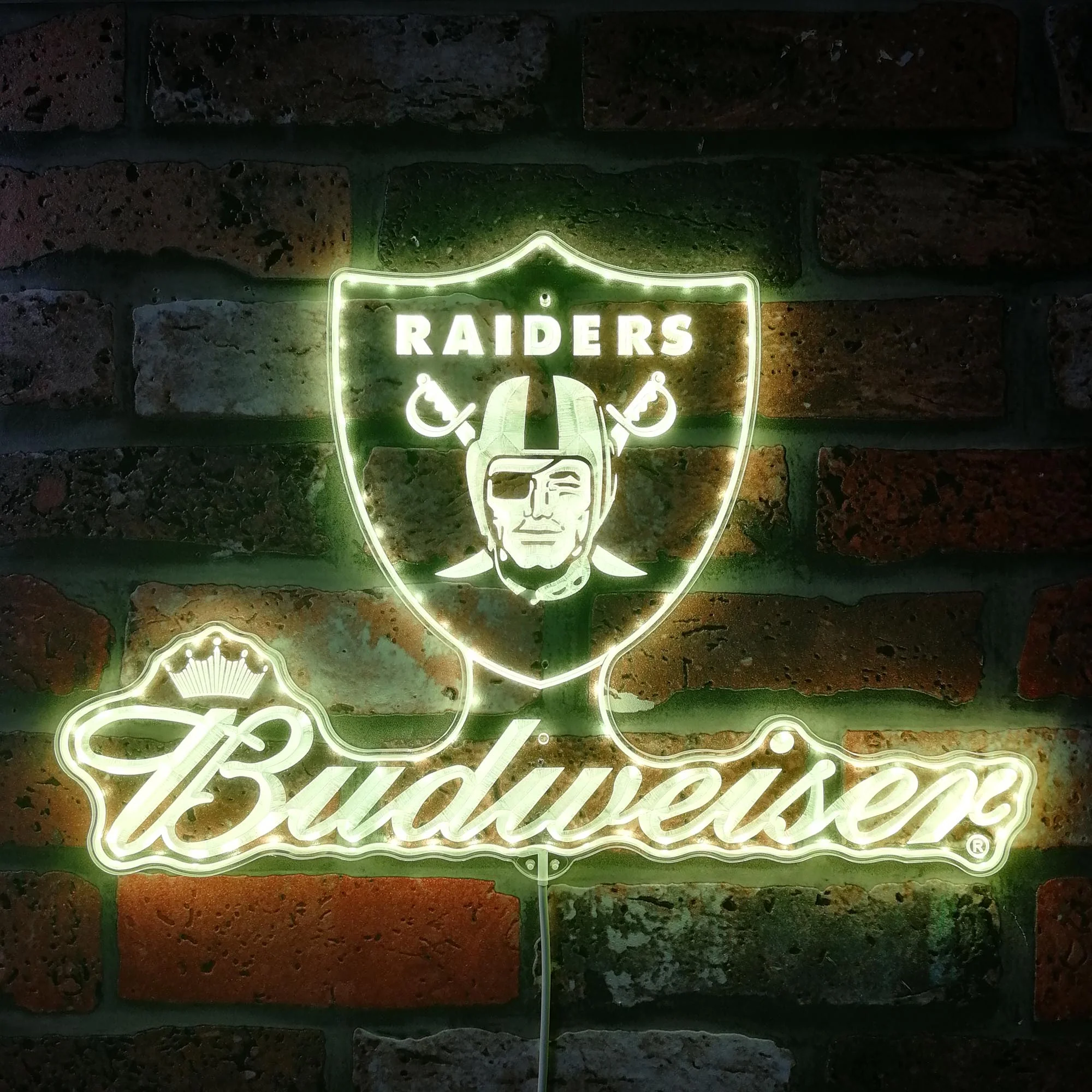 Las Vegas Raiders Budweiser Neon LED Sign with Dynamic RGB Colors - Image 7