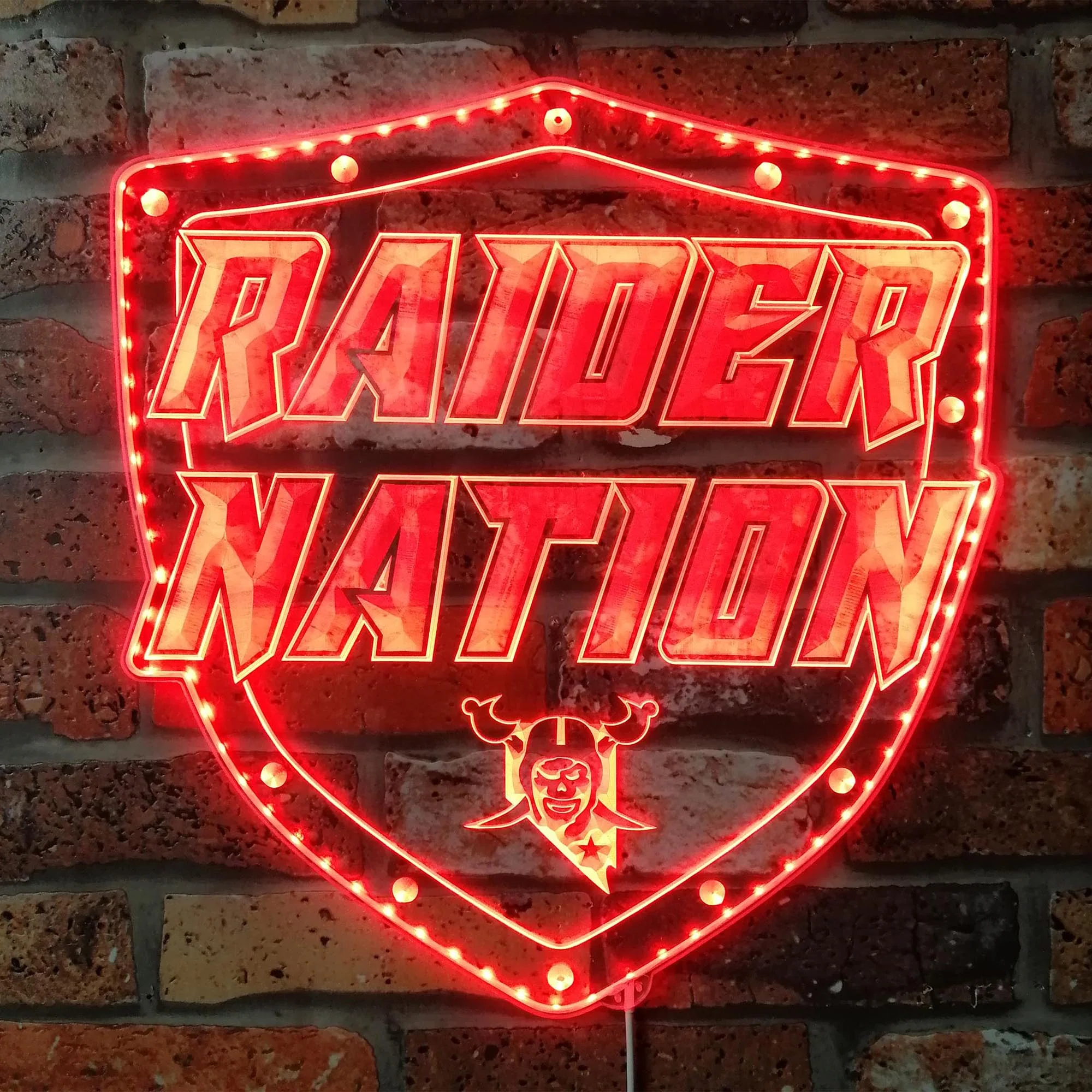 Las Vegas Raiders Raider Nation Neon LED Sign with Dynamic RGB Colors - Image 3