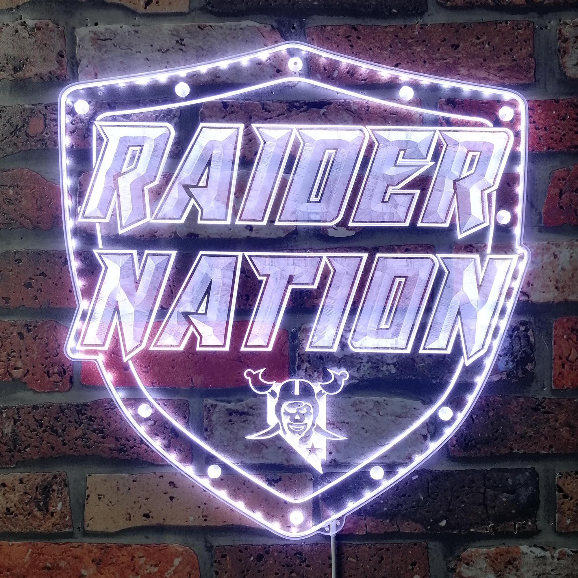 Las Vegas Raiders Raider Nation Neon LED Sign with Dynamic RGB Colors - Image 5