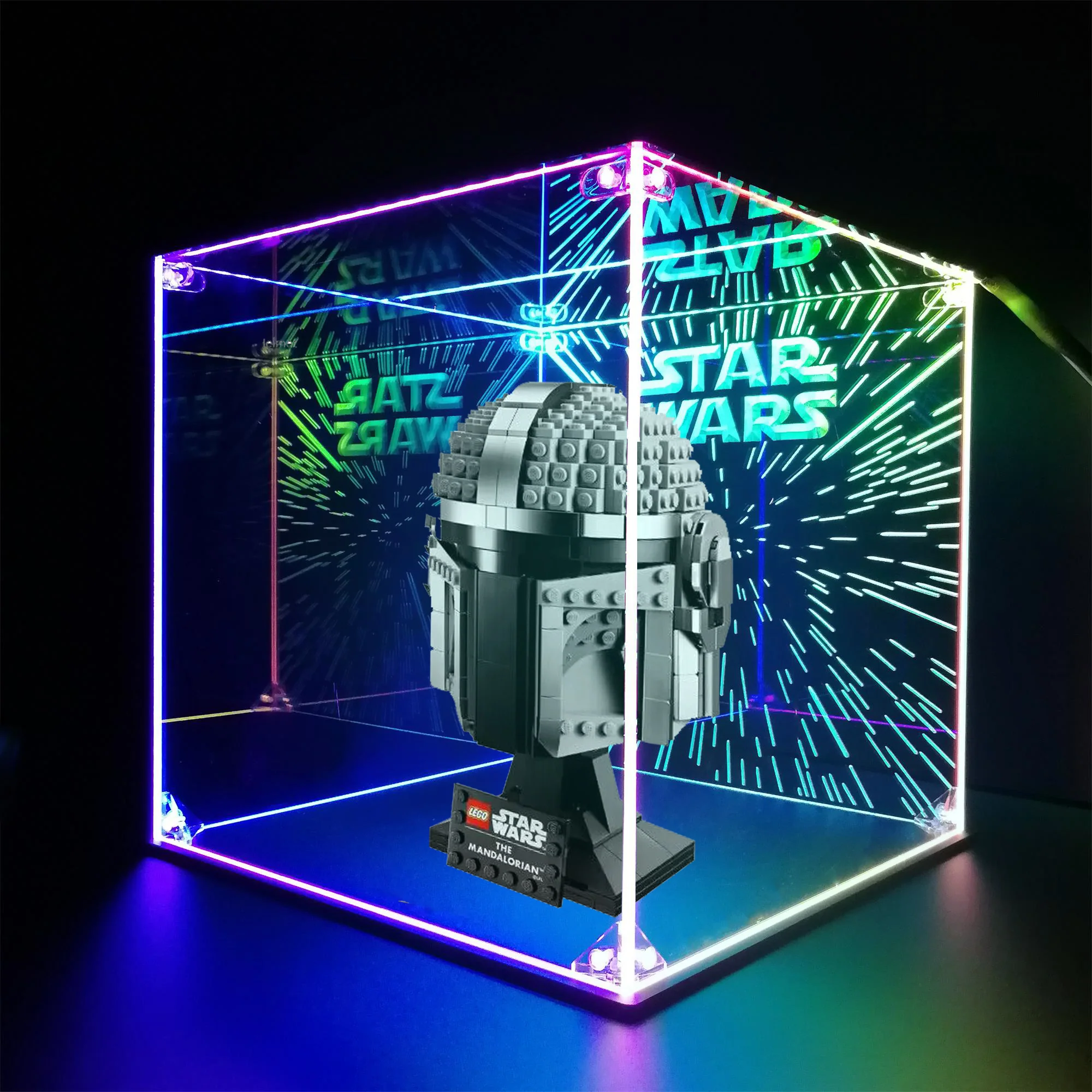 LED Display Case For Lego 75328 Mandolorian Helmet, Collectible Figures - Image 3