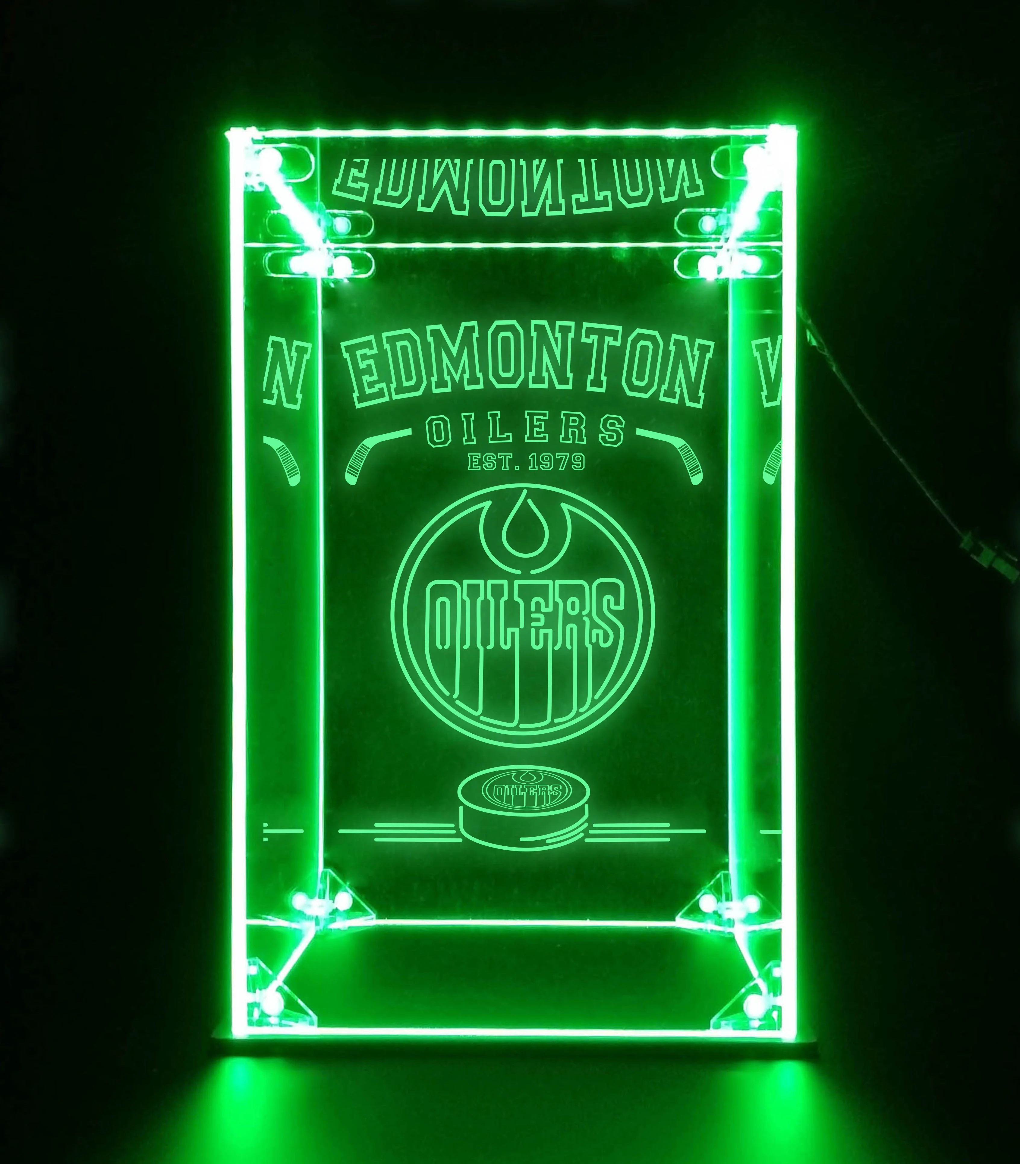 LED Display Case For Edmonton Oilers Sports Memorabilia - Image 2