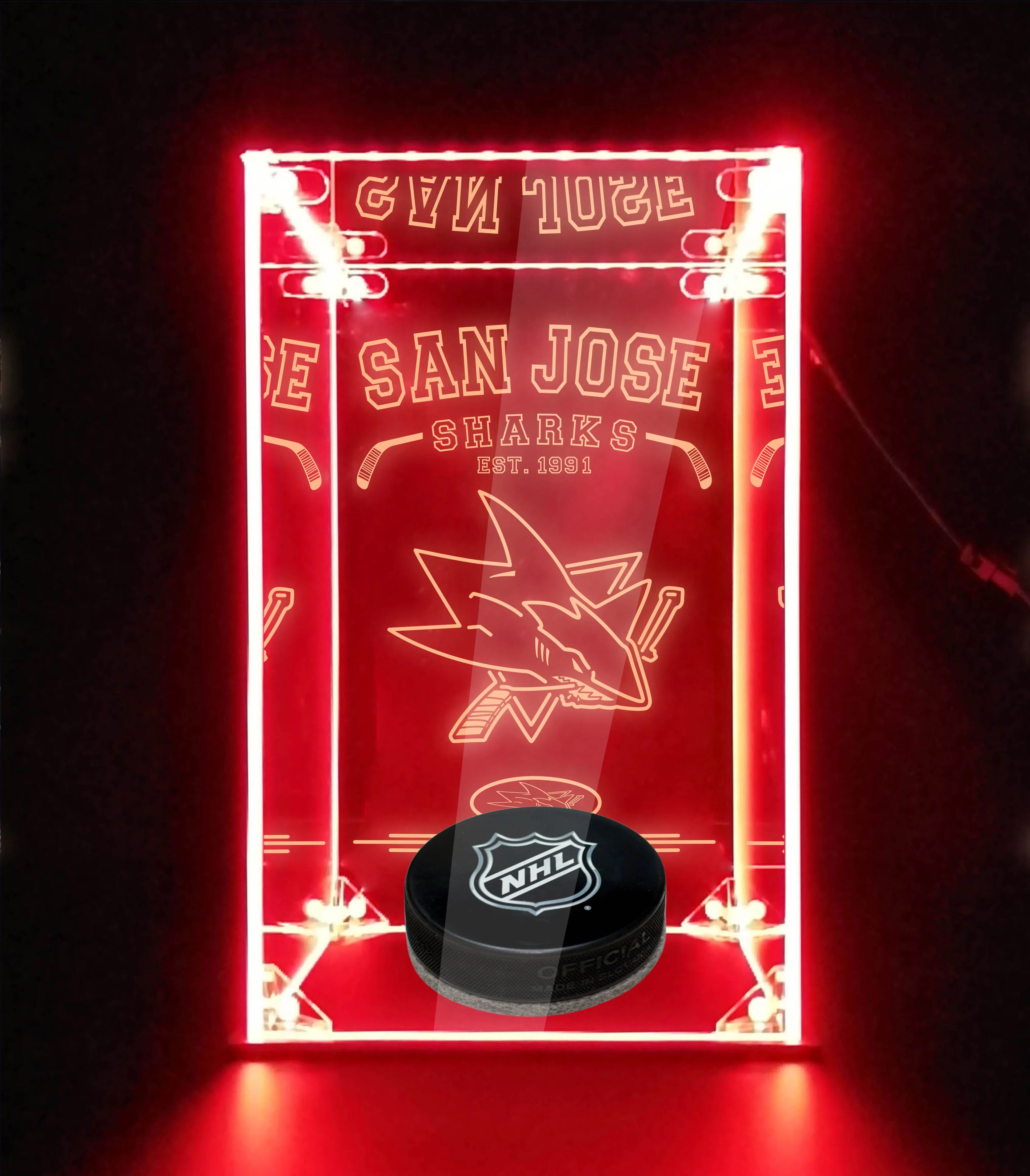 LED Display Case For San Jose Sharks Sports Memorabilia - Image 5