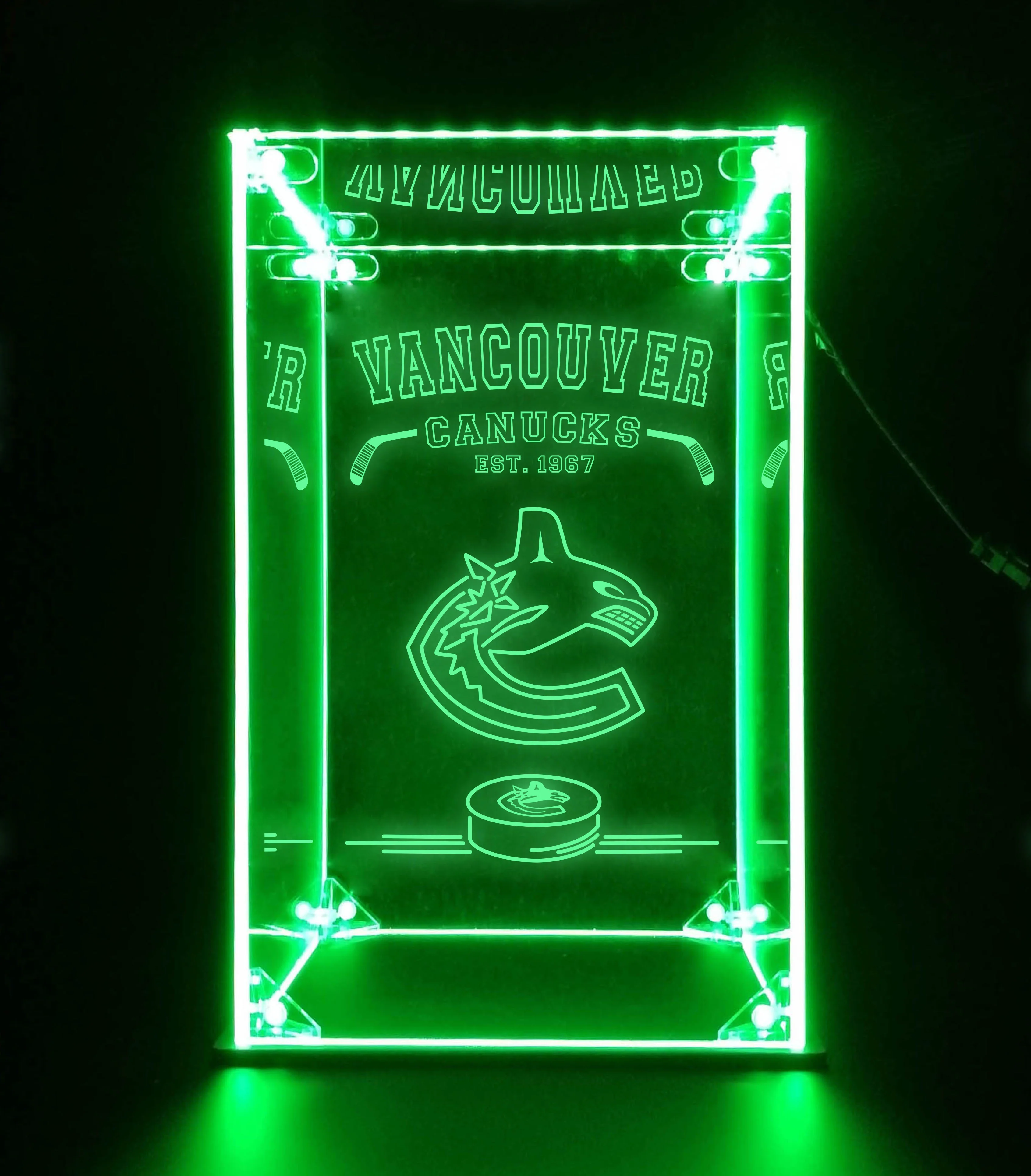 LED Display Case For Vancouver Canucks Sports Memorabilia - Image 2