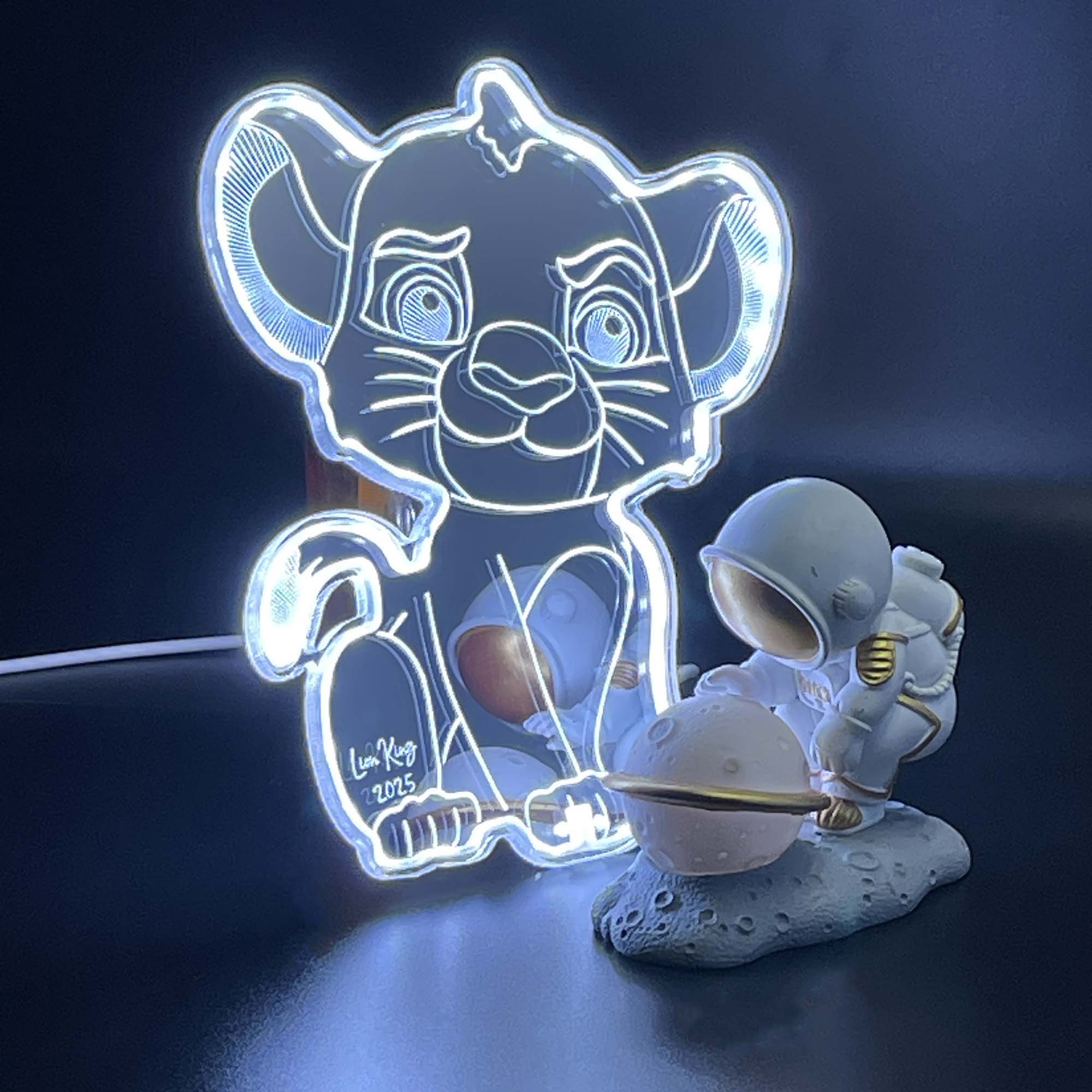 Lion King Neon LED Sign with Dynamic RGB Colors Mirror Backing - Image 6