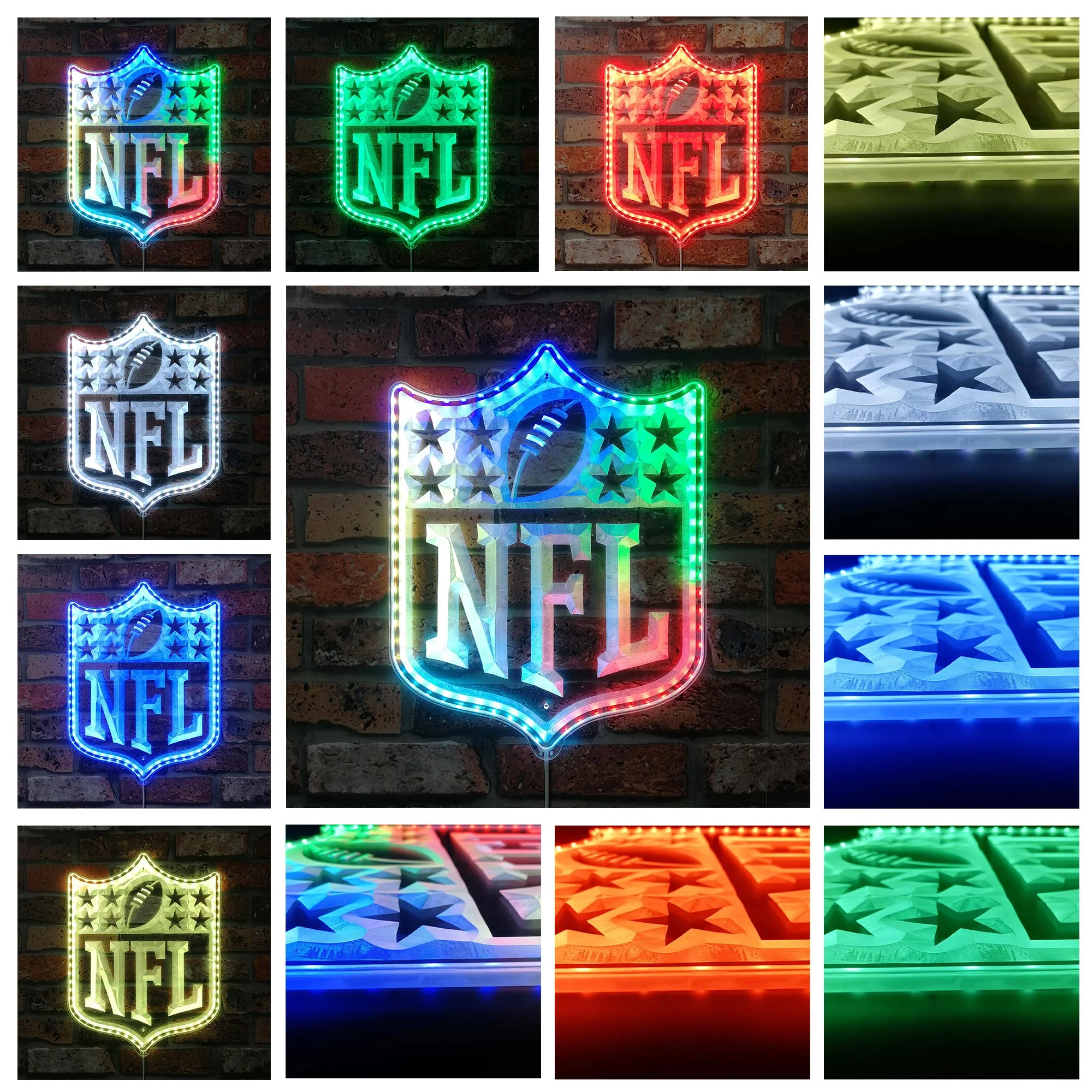 Logo NFL Neon LED Sign with Dynamic RGB Colors - Image 2