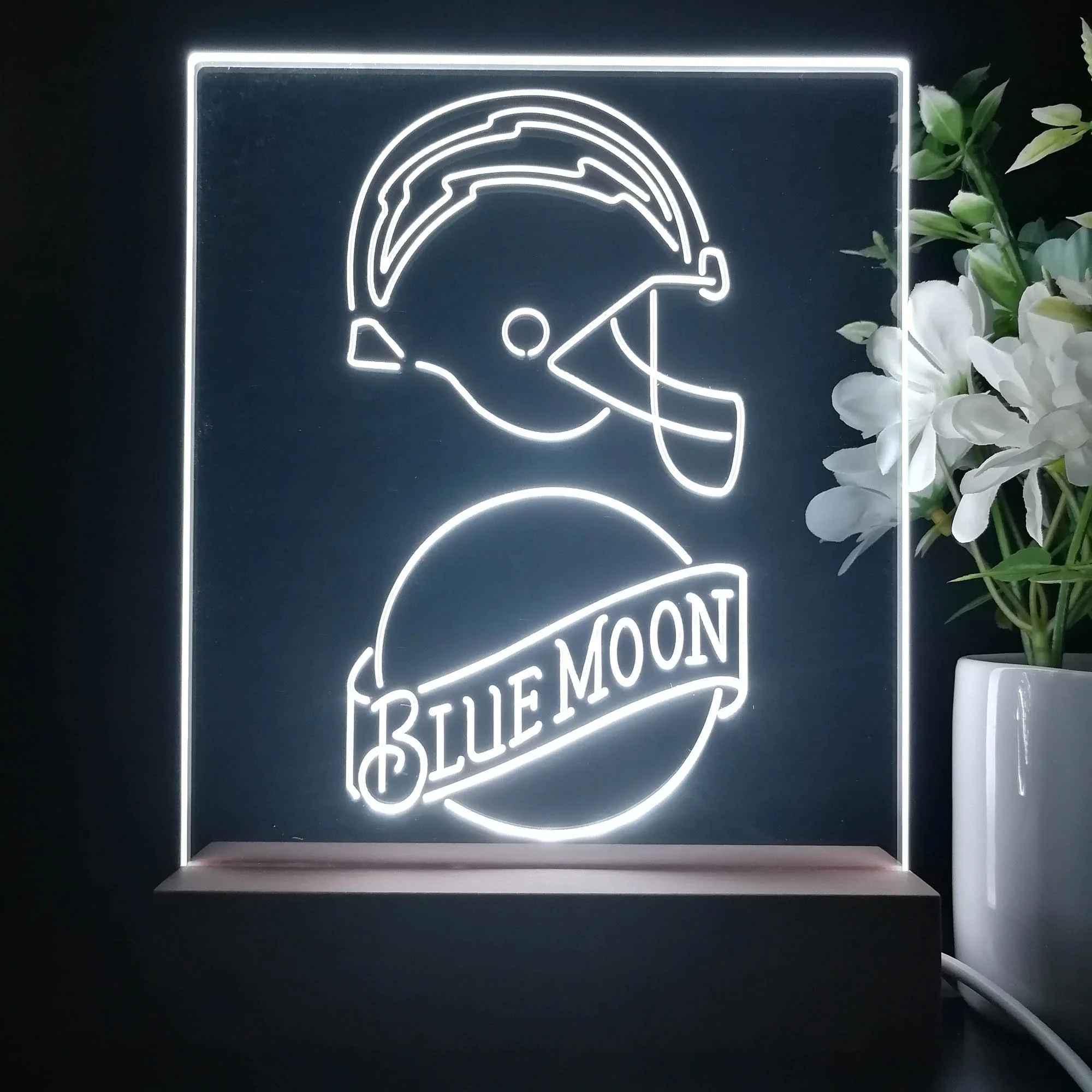 Los Angeles Chargers Blue Moon Neon Sign Pub Bar Lamp - Image 3