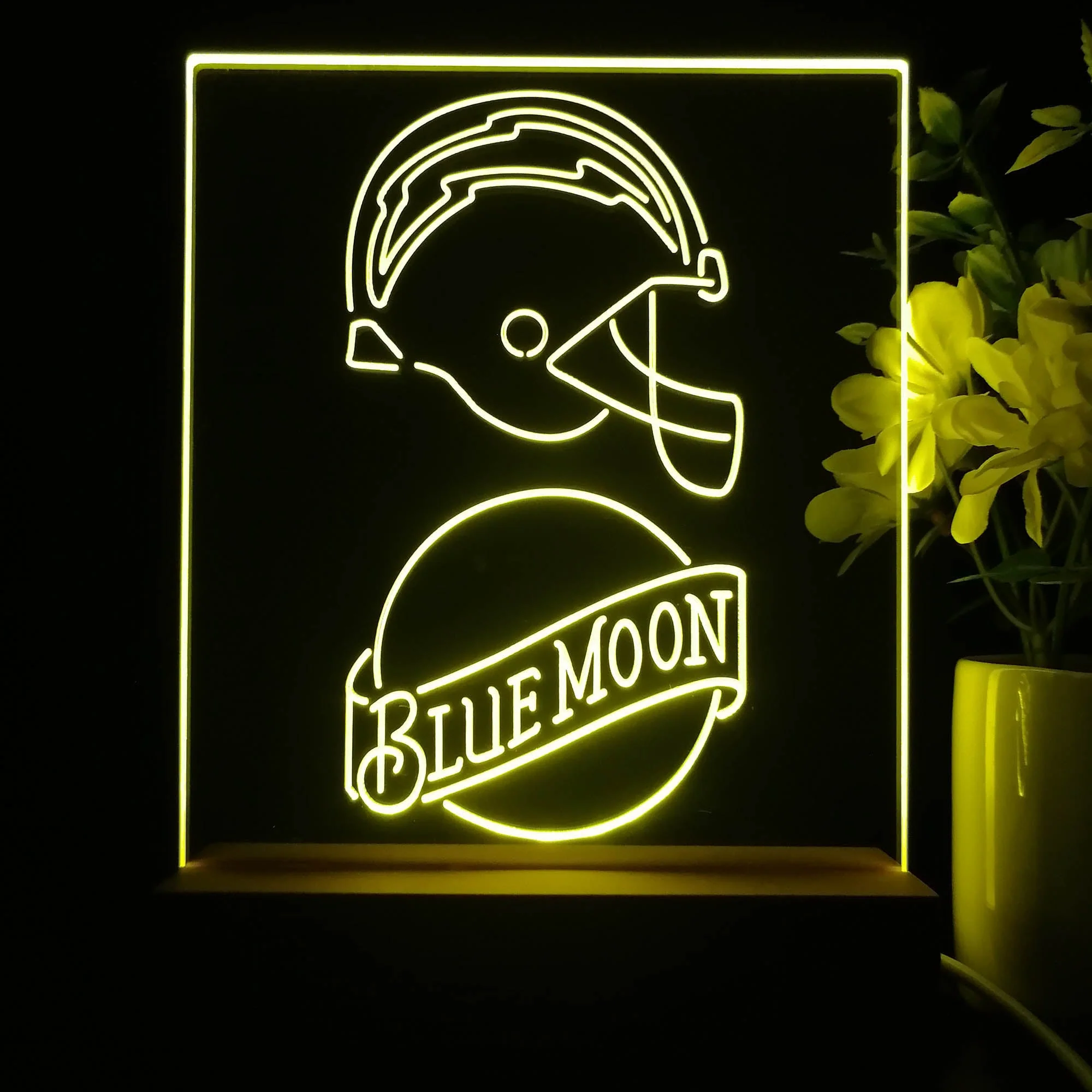 Los Angeles Chargers Blue Moon Neon Sign Pub Bar Lamp - Image 4