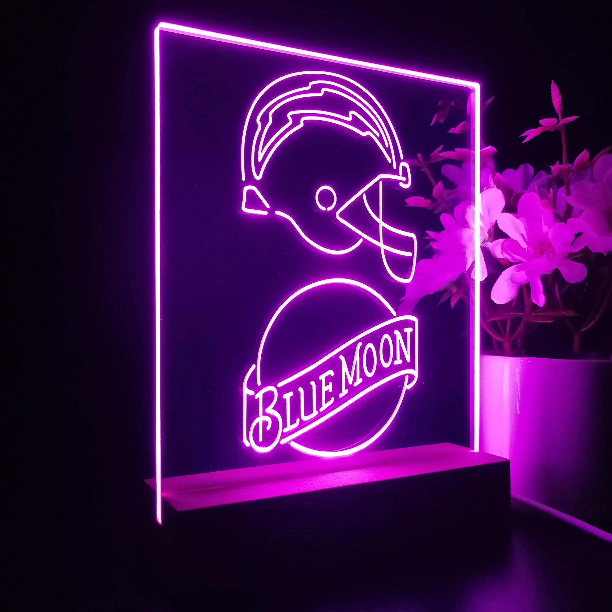 Los Angeles Chargers Blue Moon Neon Sign Pub Bar Lamp - Image 5