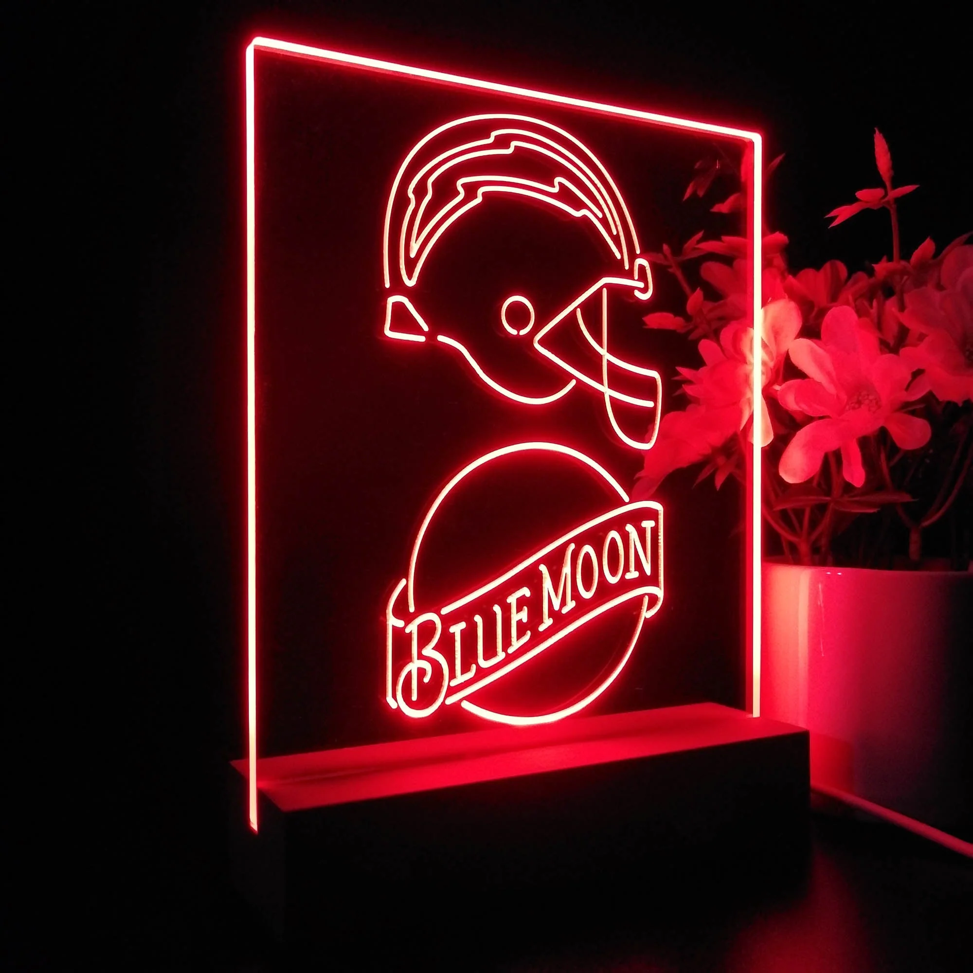 Los Angeles Chargers Blue Moon Neon Sign Pub Bar Lamp - Image 6