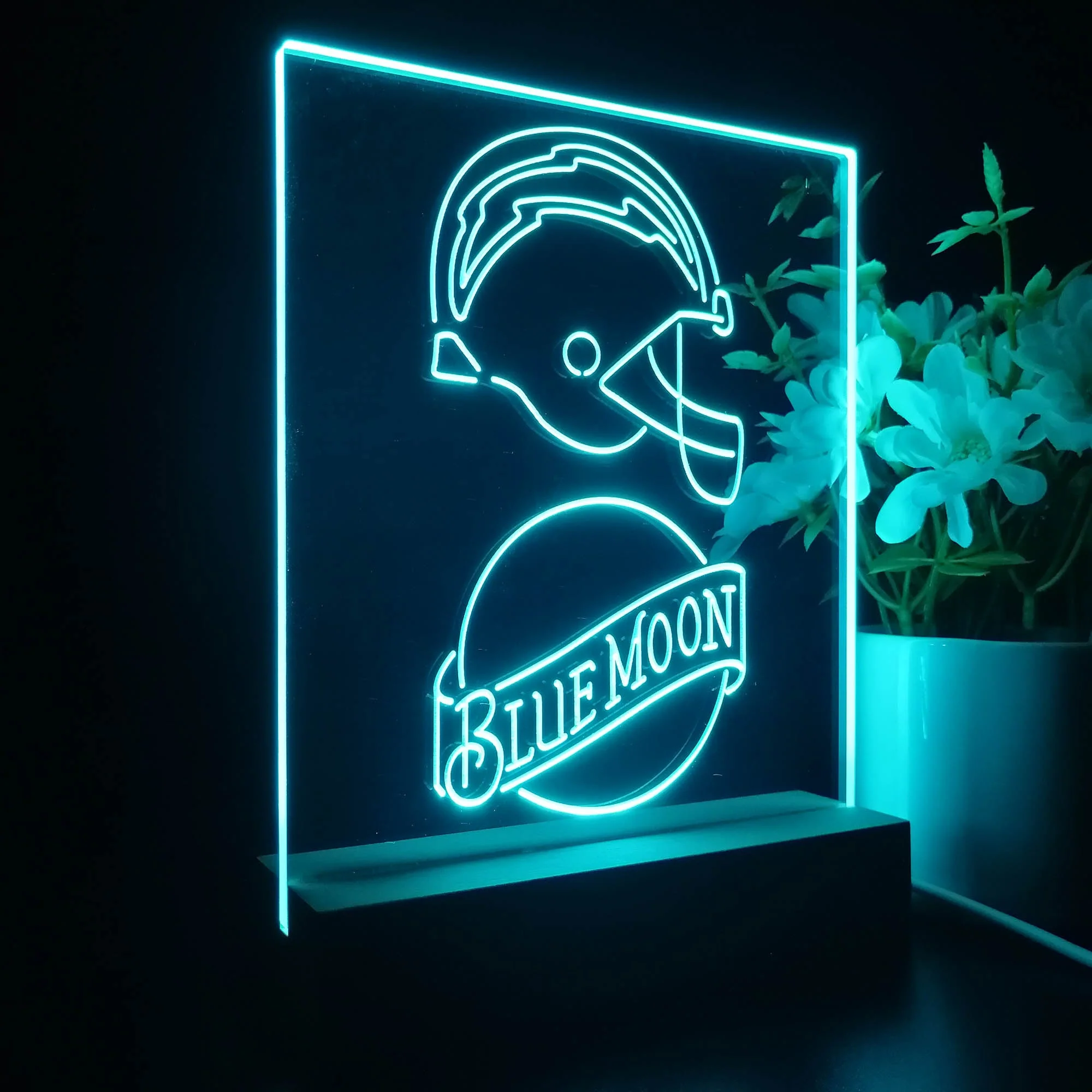 Los Angeles Chargers Blue Moon Neon Sign Pub Bar Lamp - Image 7