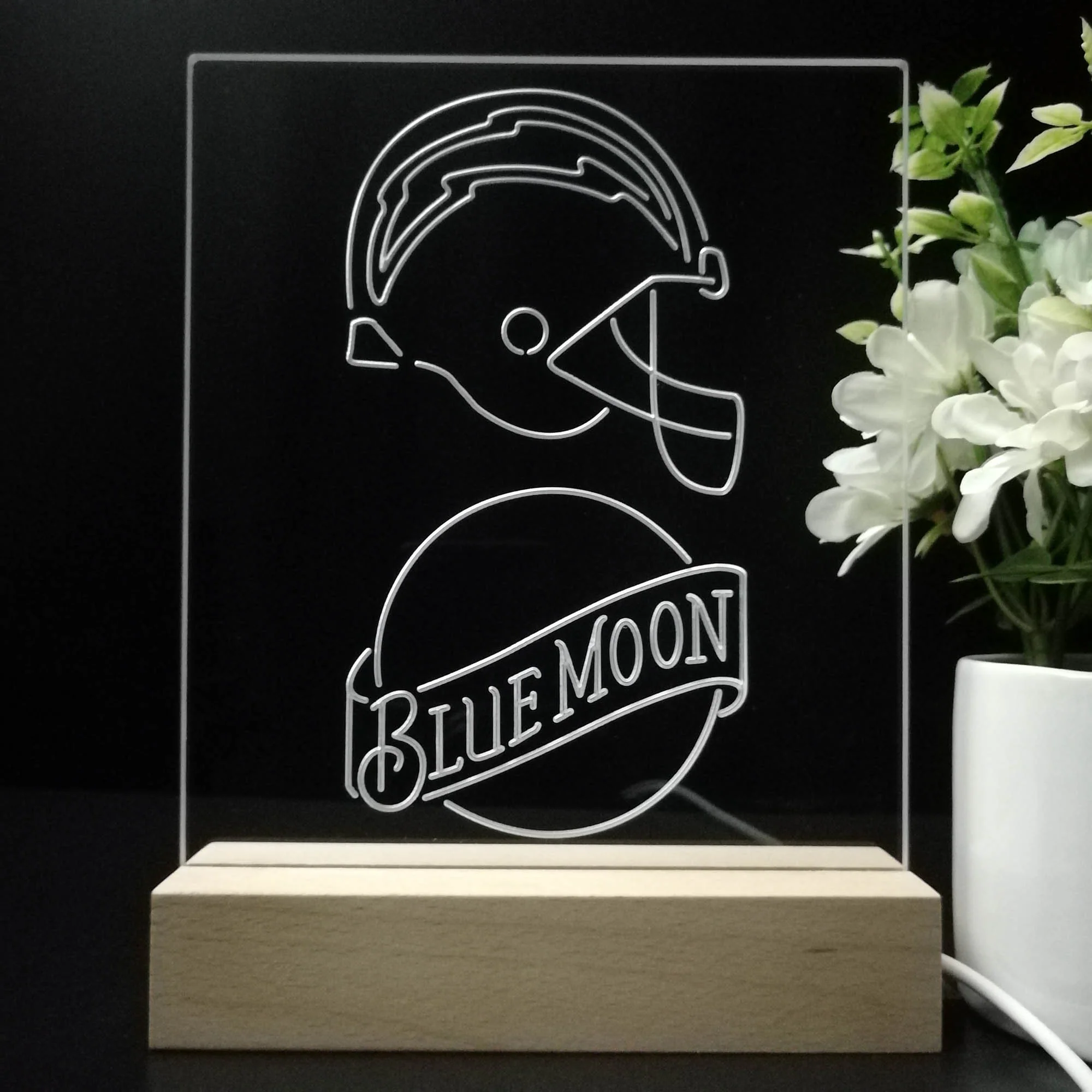 Los Angeles Chargers Blue Moon Neon Sign Pub Bar Lamp - Image 8