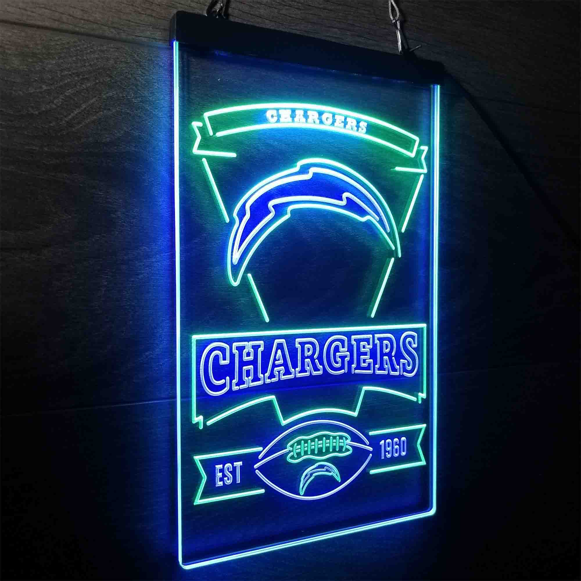 Los Angeles Chargers Est. 1960 Neon-Like LED Sign - Image 25