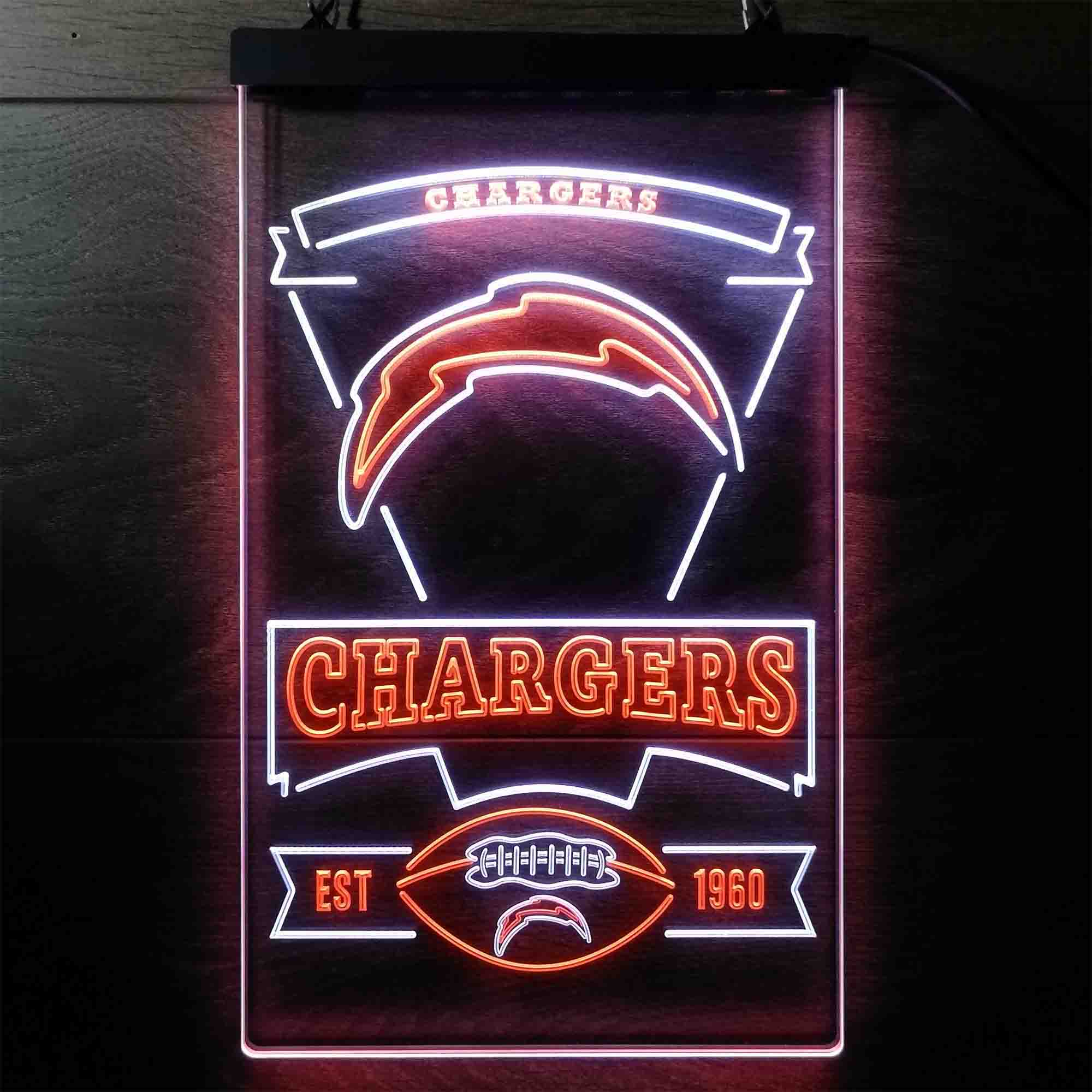 Los Angeles Chargers Est. 1960 Neon-Like LED Sign - Image 4