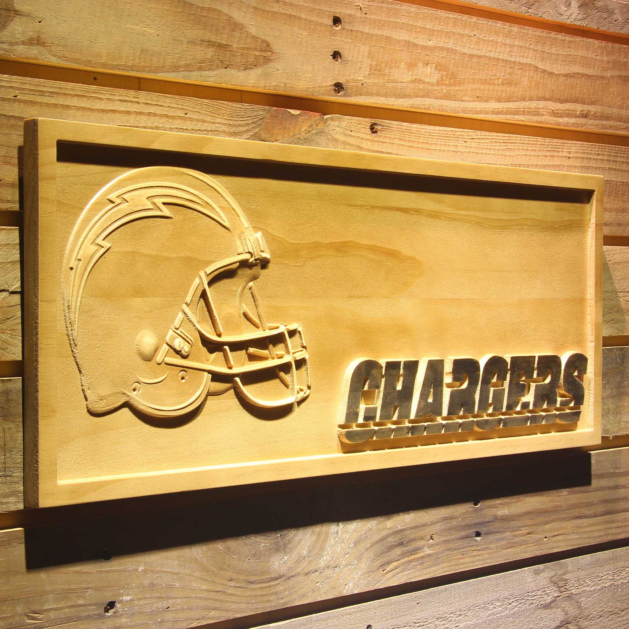 Los Angeles Chargers 3D Solid Wooden Craving Sign - Image 2