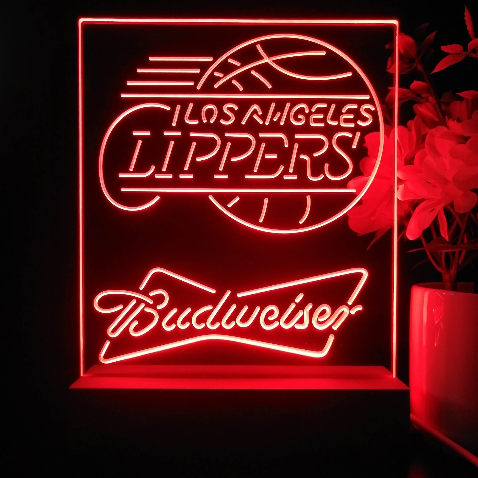 Los Angeles Clippers Budweiser Neon Sign Pub Bar Lamp - Image 2