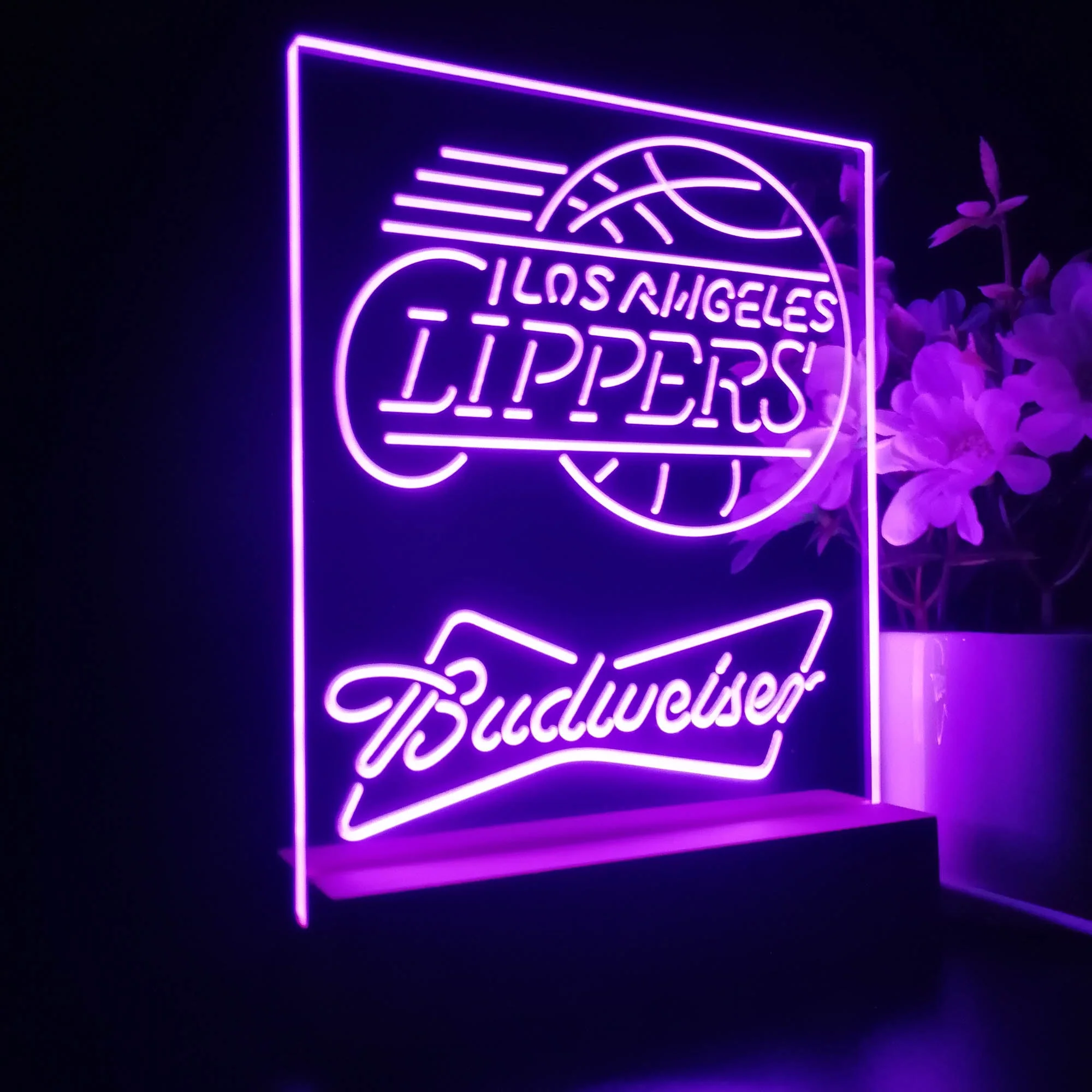 Los Angeles Clippers Budweiser Neon Sign Pub Bar Lamp - Image 7