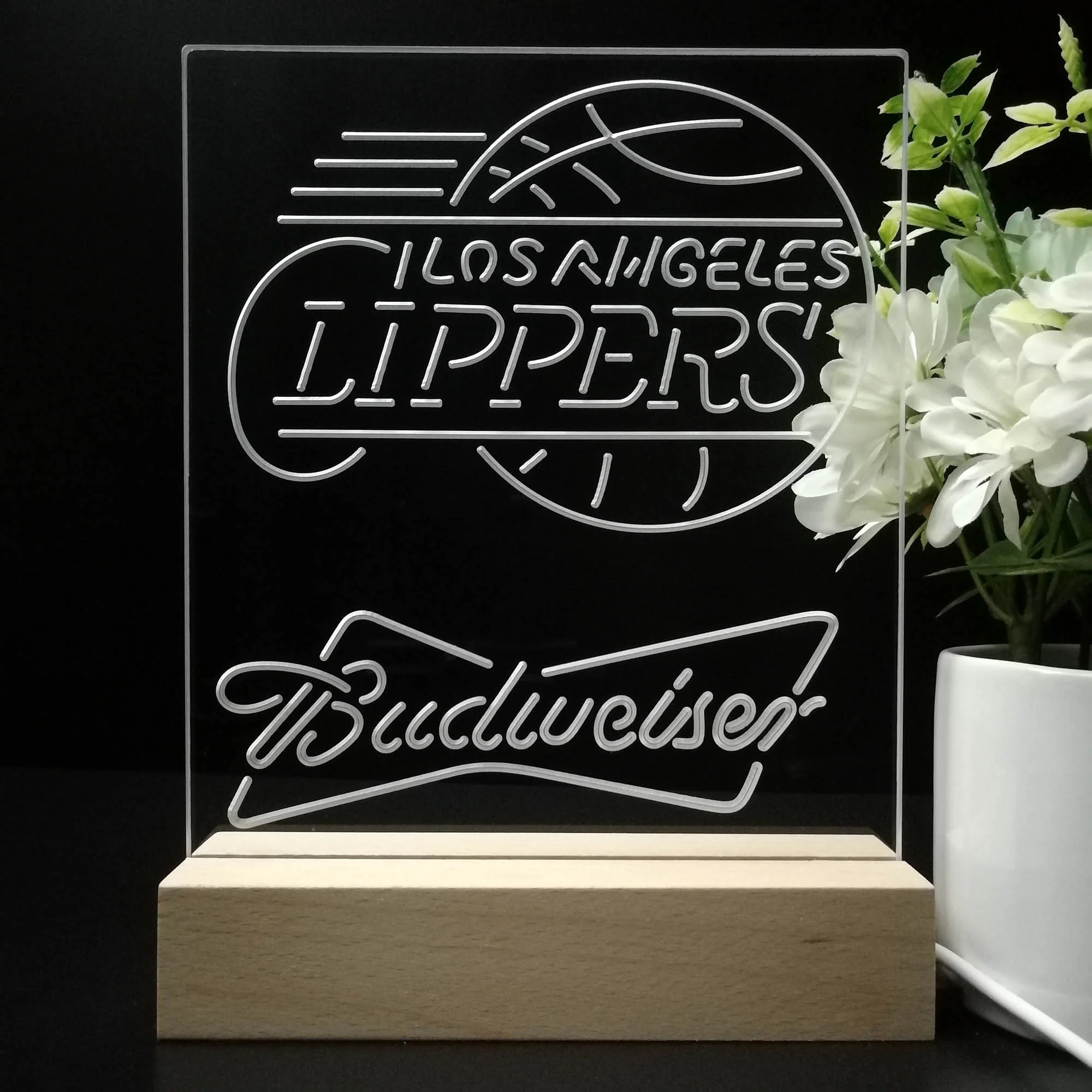 Los Angeles Clippers Budweiser Neon Sign Pub Bar Lamp - Image 8
