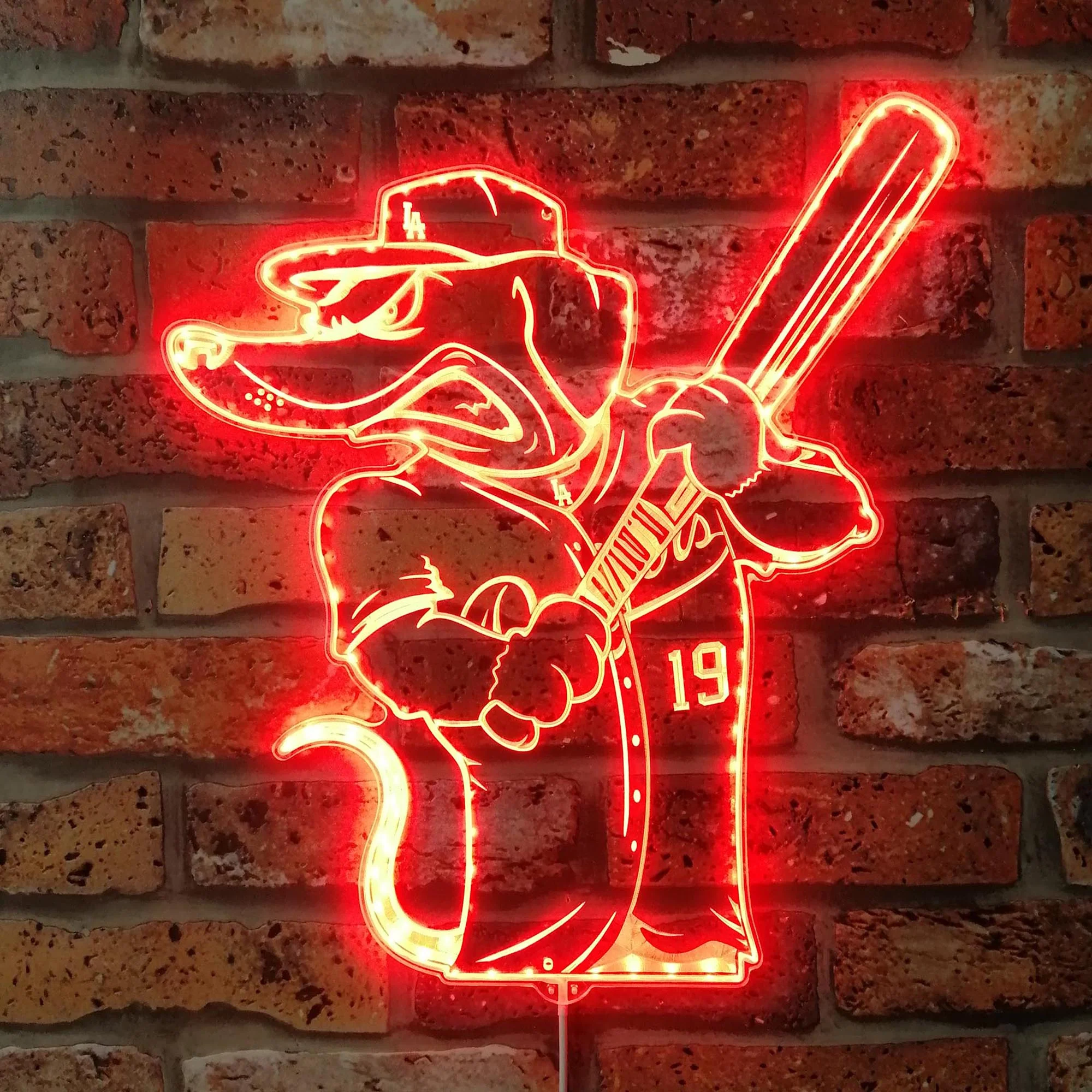 Los Angeles Dodgers Mascot Neon LED Sign with Dynamic RGB Colors - Image 3