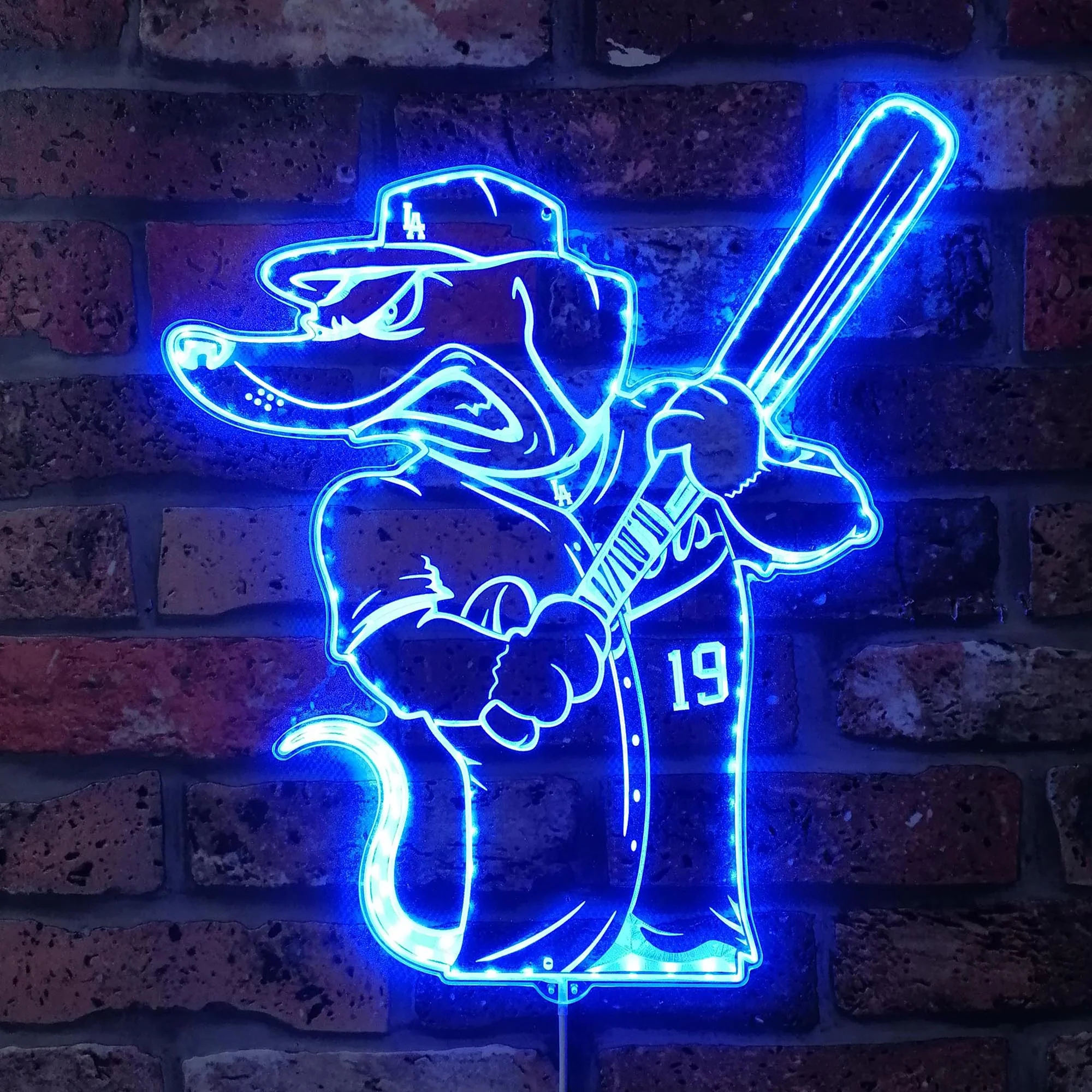 Los Angeles Dodgers Mascot Neon LED Sign with Dynamic RGB Colors - Image 4