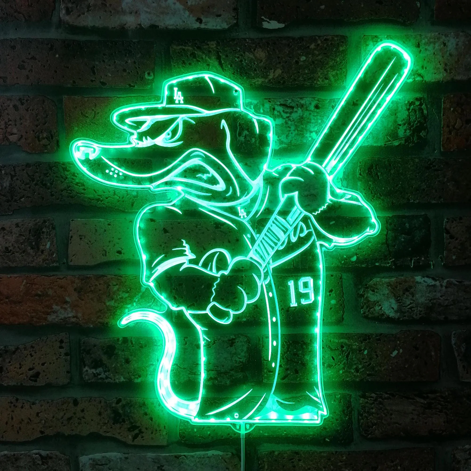 Los Angeles Dodgers Mascot Neon LED Sign with Dynamic RGB Colors - Image 6