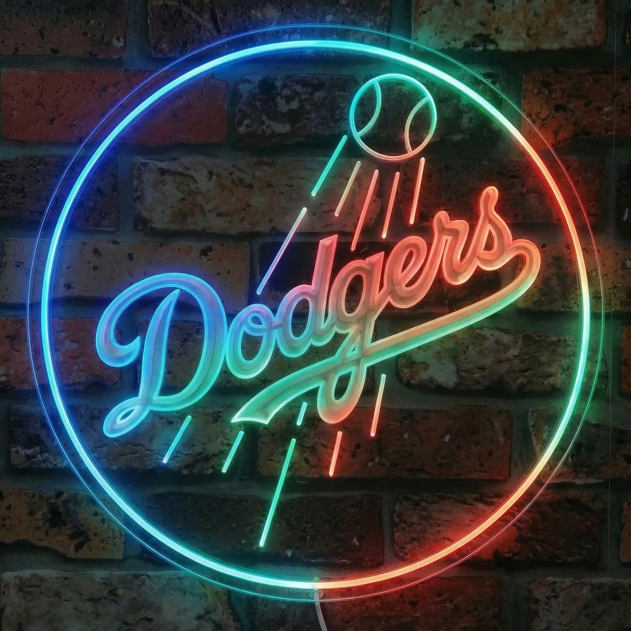 Los Angeles Dodgers Neon LED Sign with Dynamic RGB Colors - Image 2