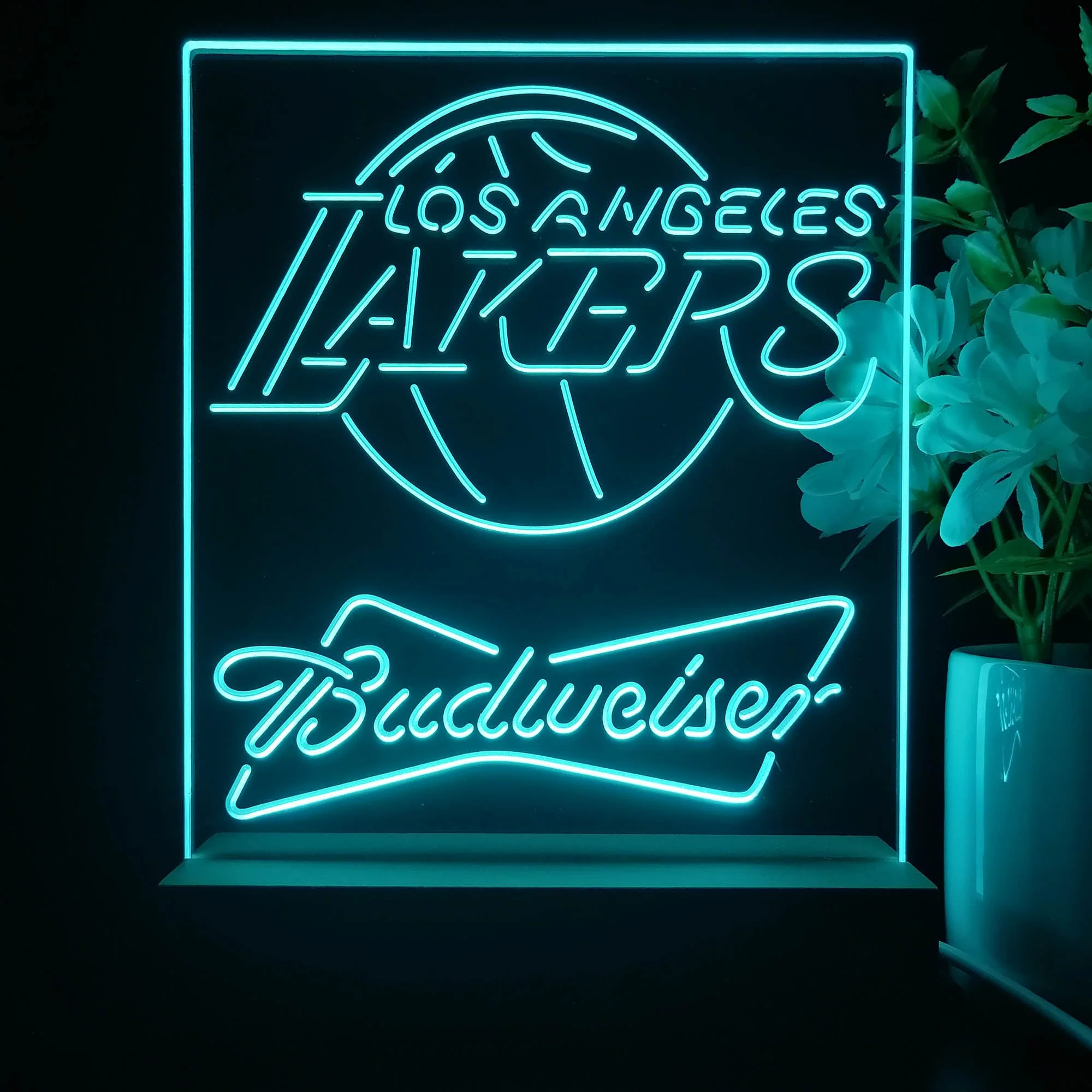 Los Angeles Lakers Budweiser Neon Sign Pub Bar Lamp - Image 2