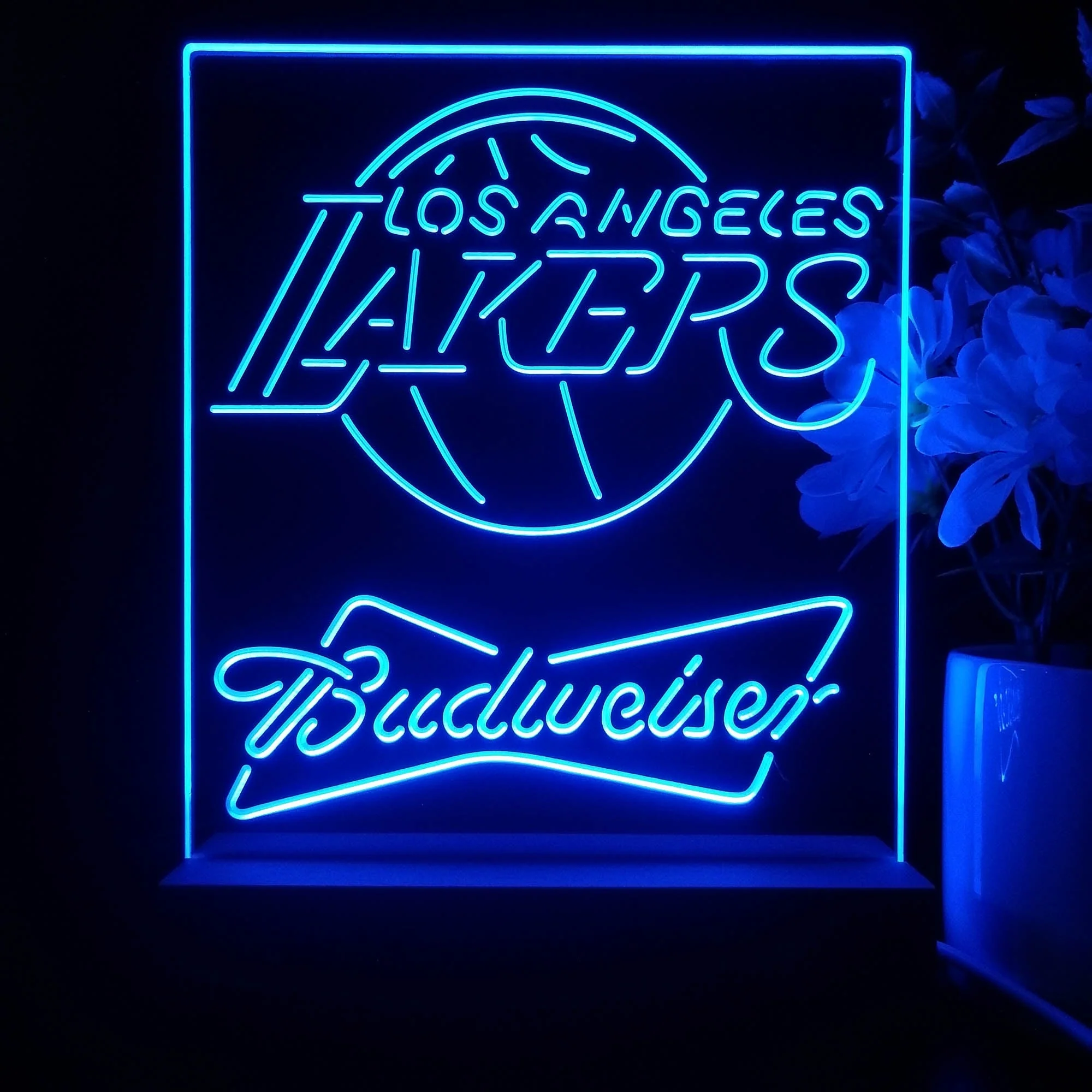 Los Angeles Lakers Budweiser Neon Sign Pub Bar Lamp - Image 4