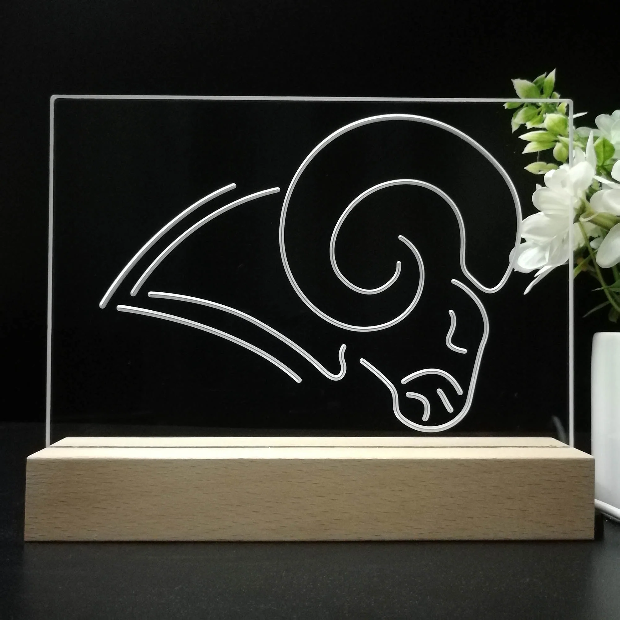 Los Angeles Rams 3D Illusion Night Light Desk Lamp - Image 8